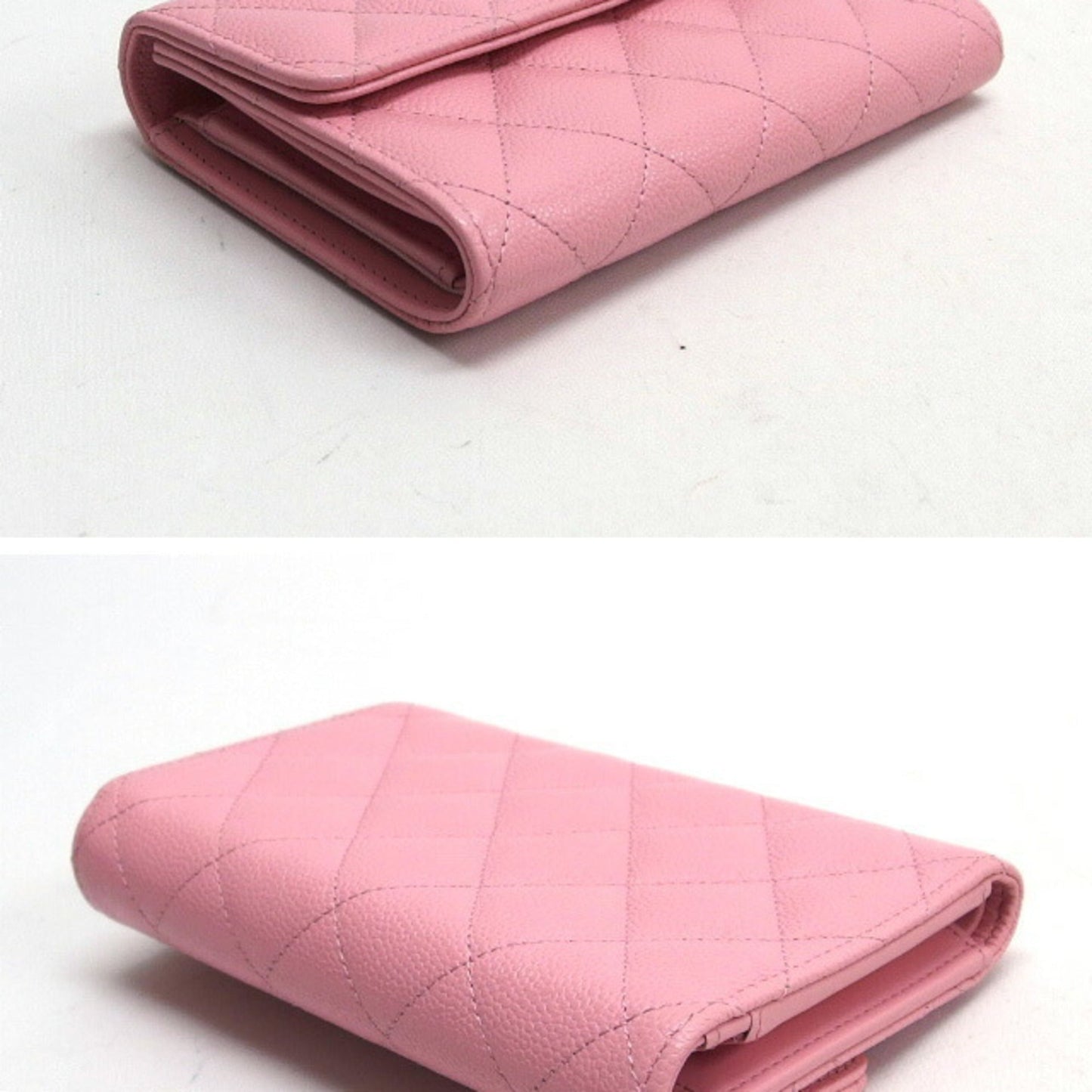 Chanel Pink Caviar Leather Wallet (Tri-Fold) ()