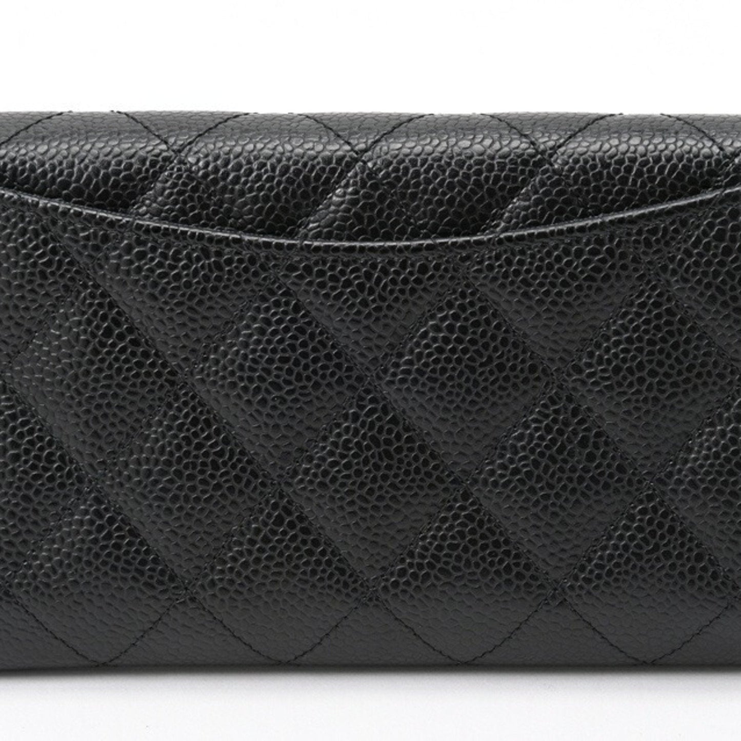 Chanel Black Grained Calfskin Wallet (Tri-Fold) ()