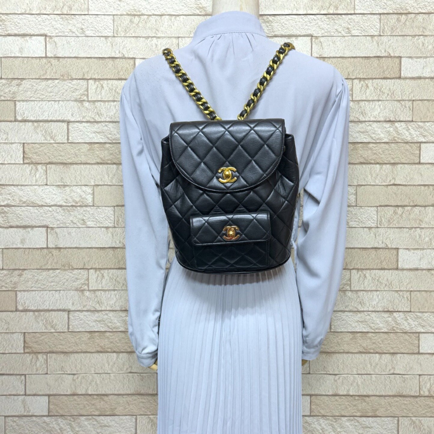 Chanel Black Leather Backpack ()