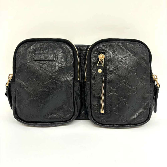 Gucci Black Leather Pouch Sling Bag ()