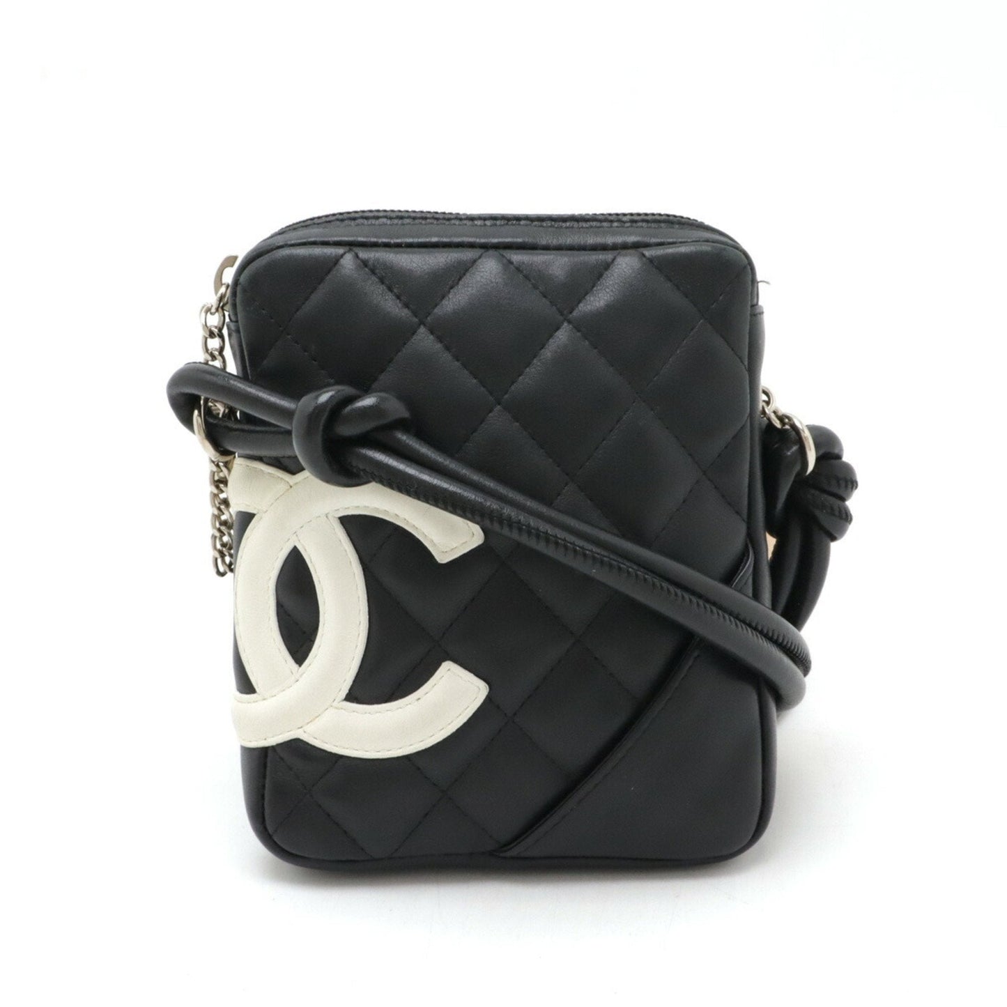 Chanel Black Pink White Leather Shoulder Bag ()