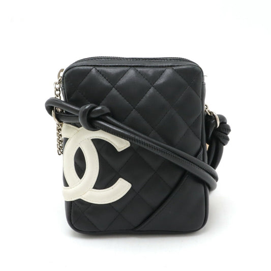 Chanel Black Pink White Leather Shoulder Bag ()