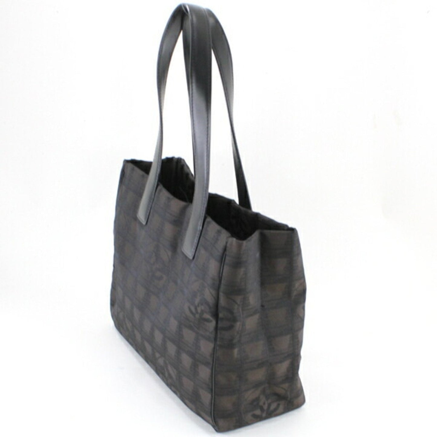 Chanel Brown Dark Brown New Travel Line Leather Handbag Tote Bag ()