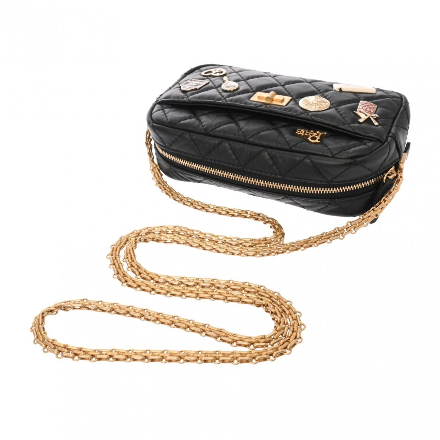 Chanel 2.55 Black Leather Shoulder Bag ()