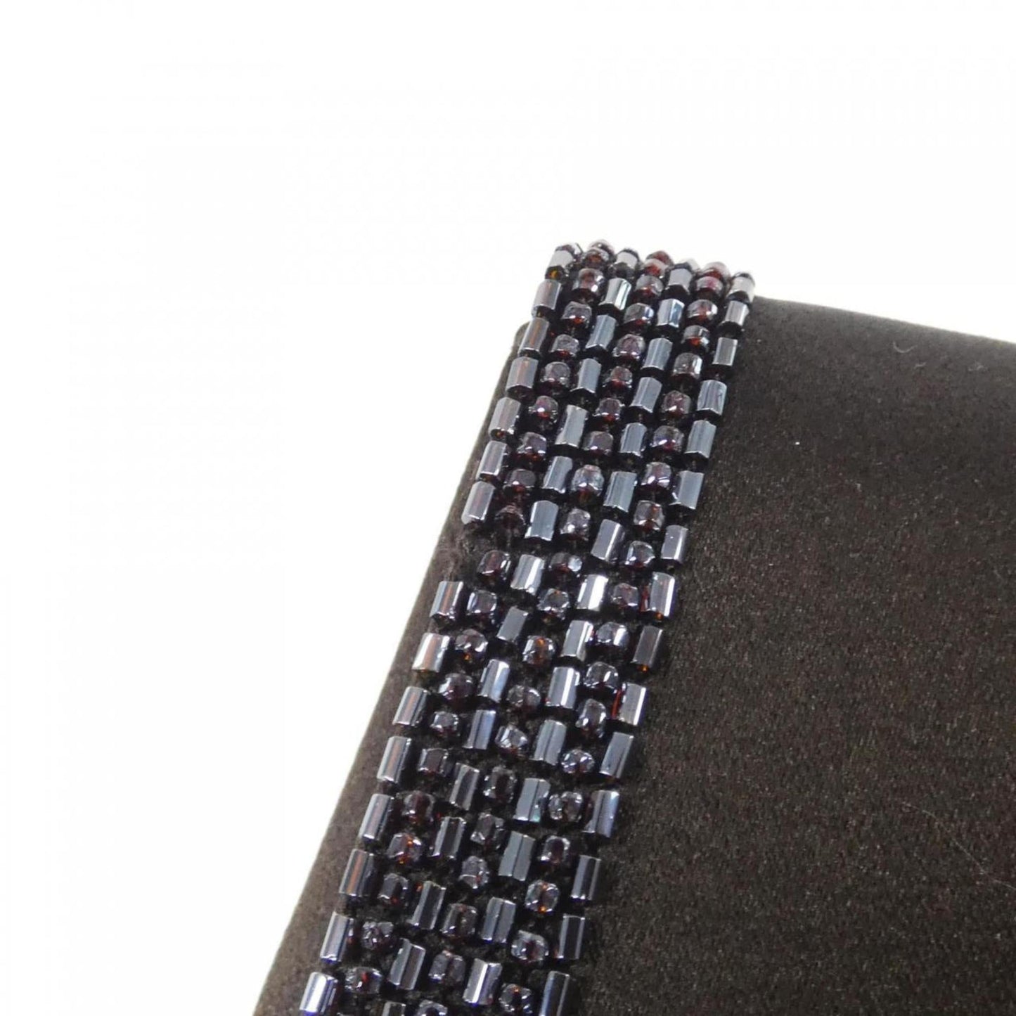 Chanel Brown Satin Beads Shoulder Bag ()