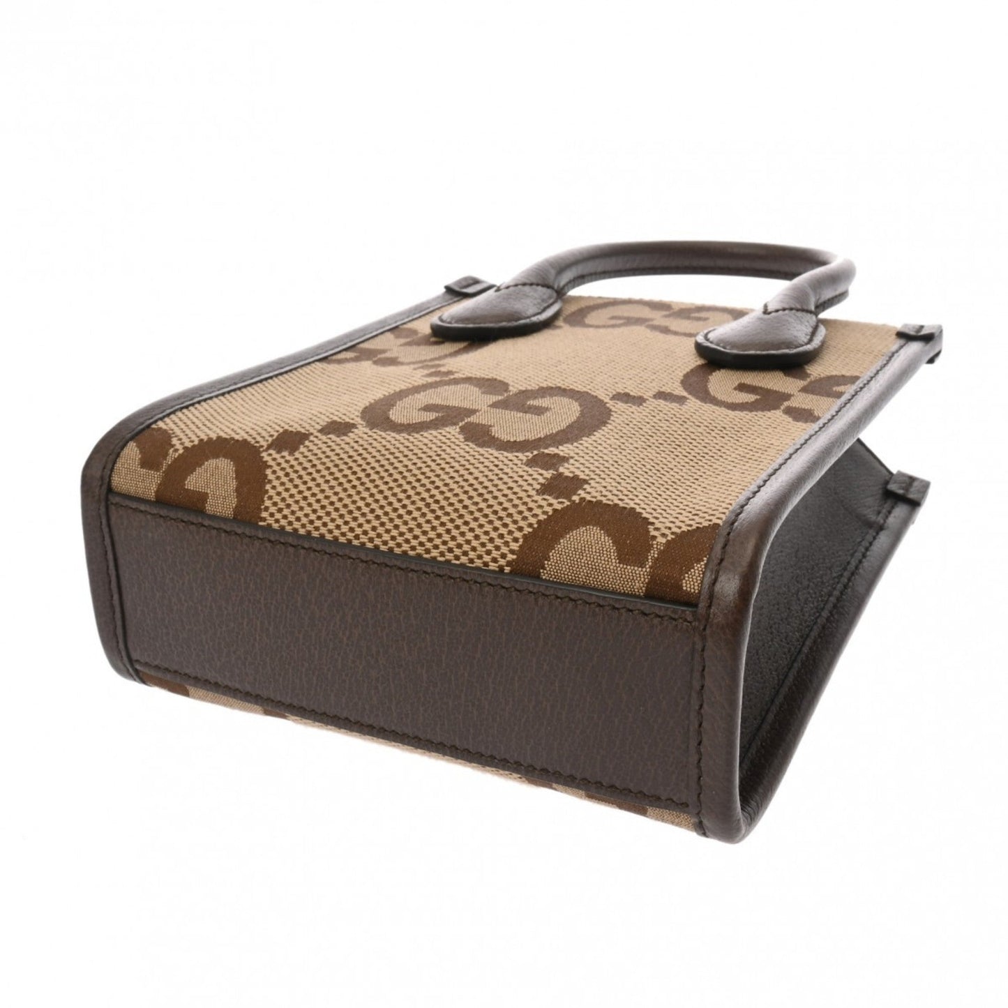 Gucci Gg Canvas Beige Brown Gg Canvas Leather Handbag Tote Bag ()