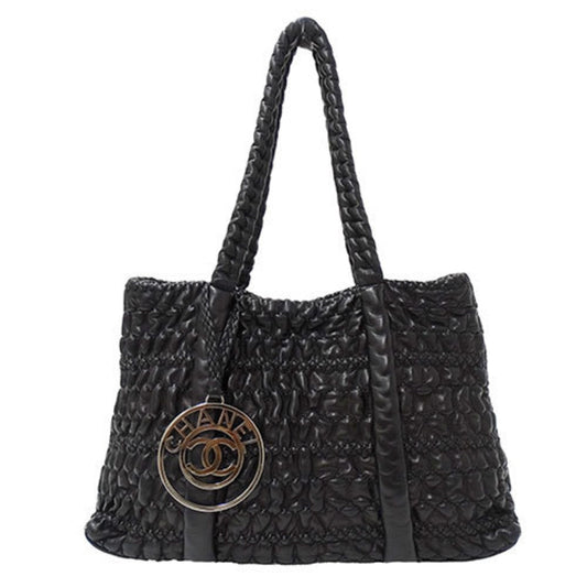 Chanel Black Leather Handbag Shoulder Bag ()