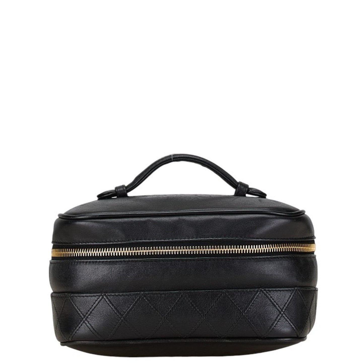 Chanel Black Leather Handbag Vanity Bag ()
