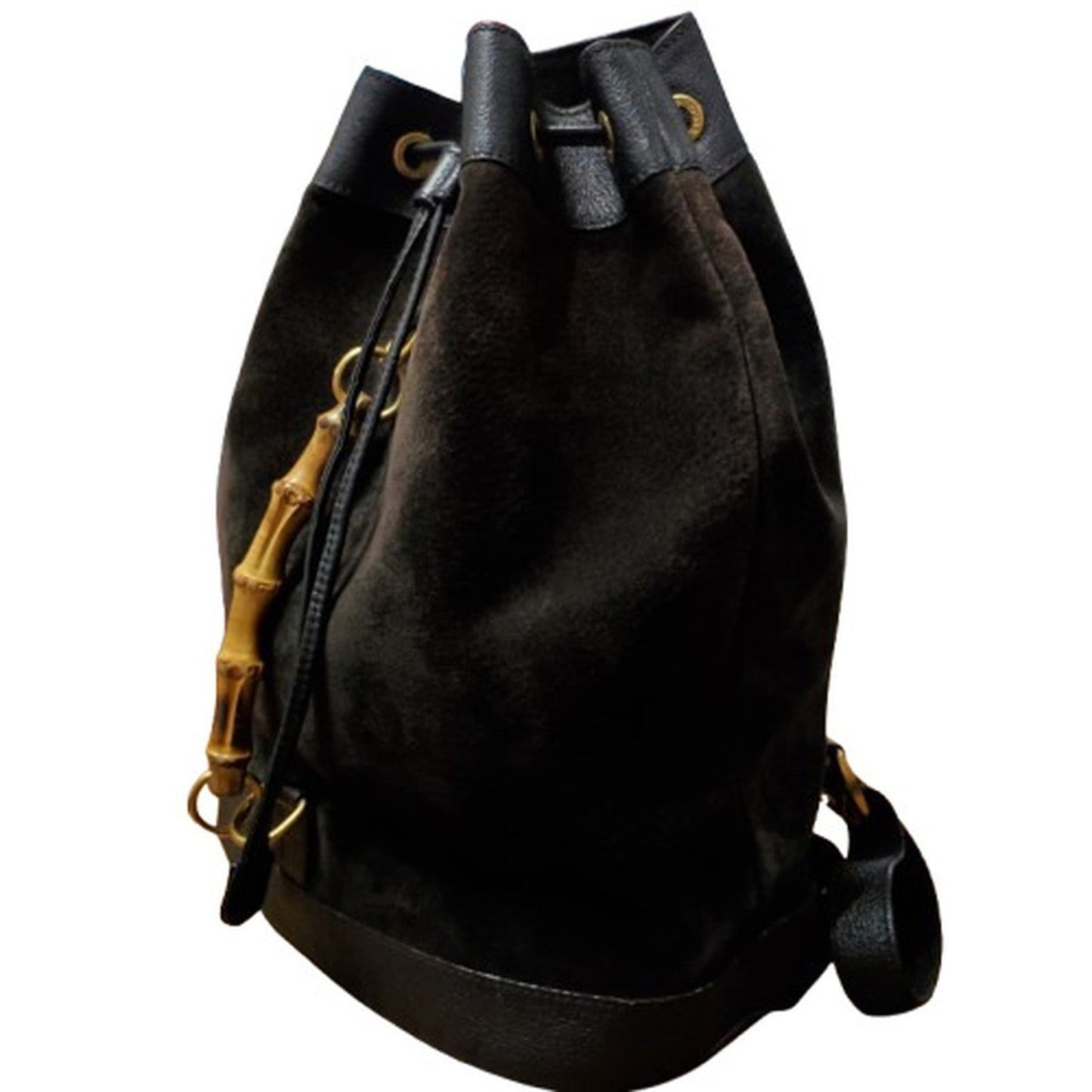 Gucci Black Suede Leather Backpack ()