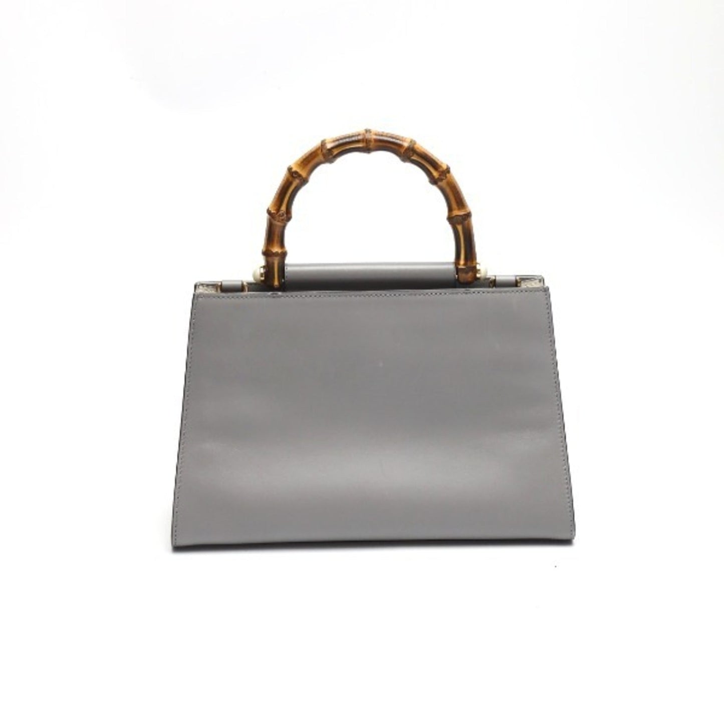 Gucci Gray Bamboo Handbag ()