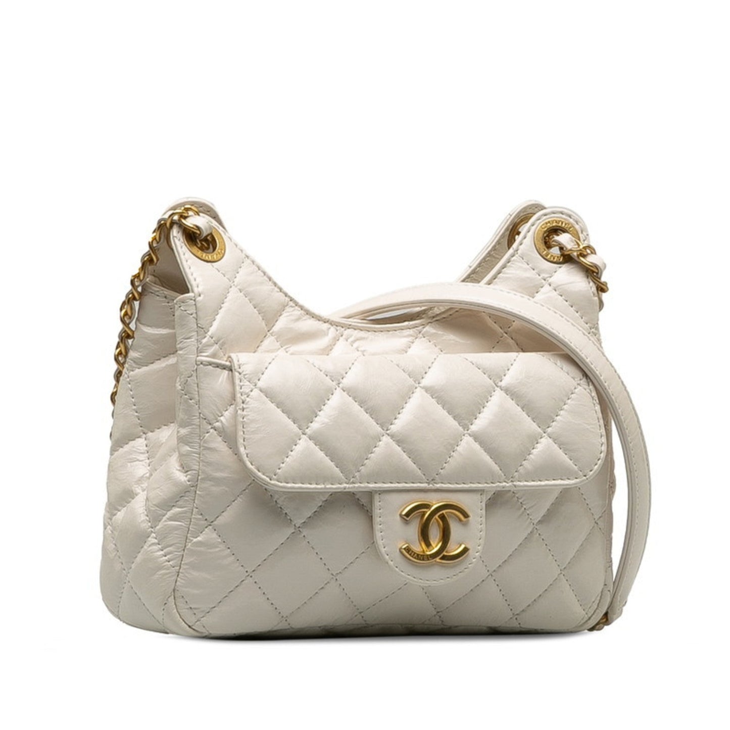 Chanel White Leather Shoulder Bag ()