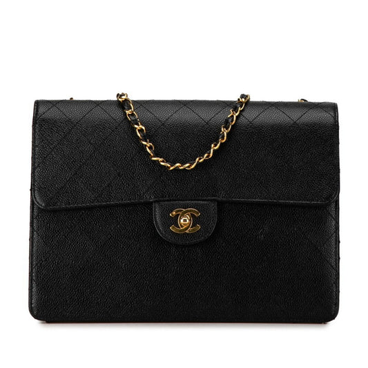 Chanel Black Caviar Leather Shoulder Bag ()