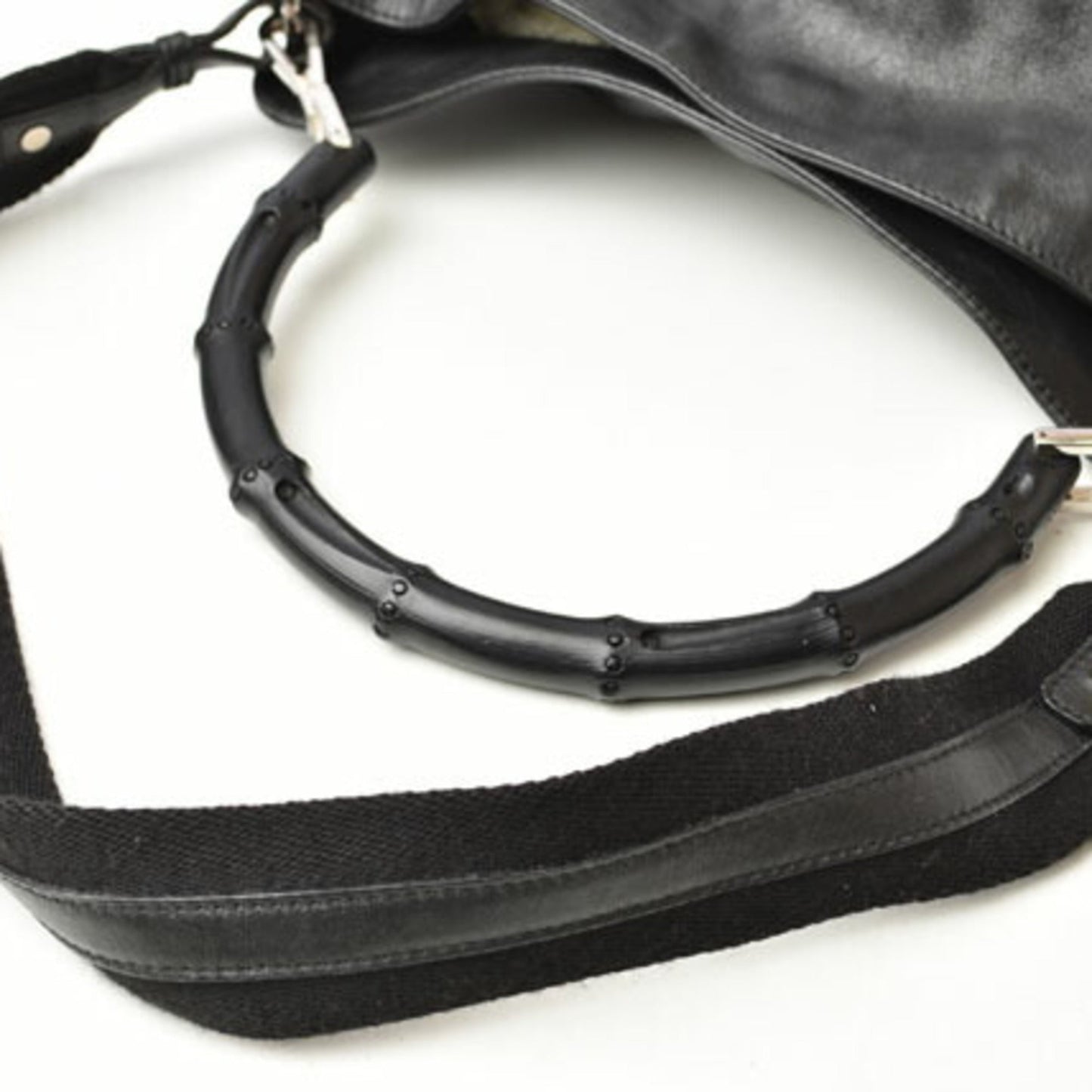 Gucci Black Leather Handbag Shoulder Bag ()