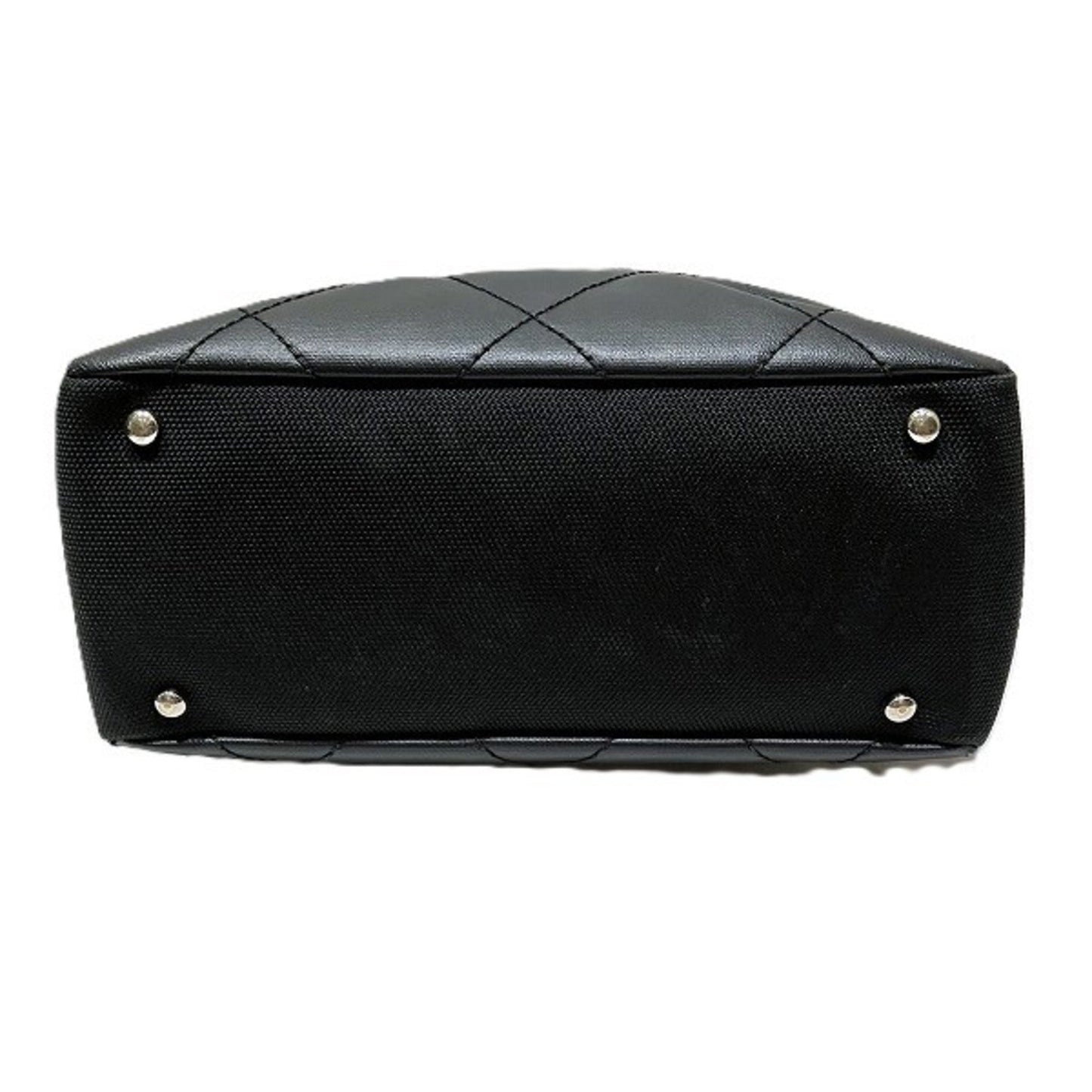 Chanel Black Canvas Leather Tote Bag ()