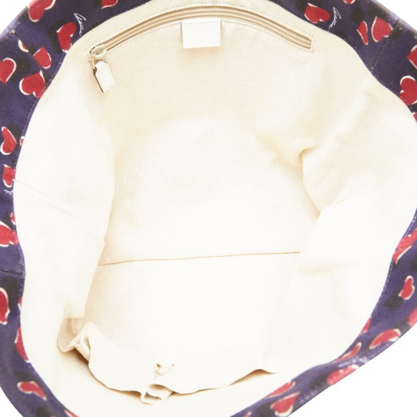 Gucci Navy Red Color White Canvas Leather Handbag Tote Bag ()
