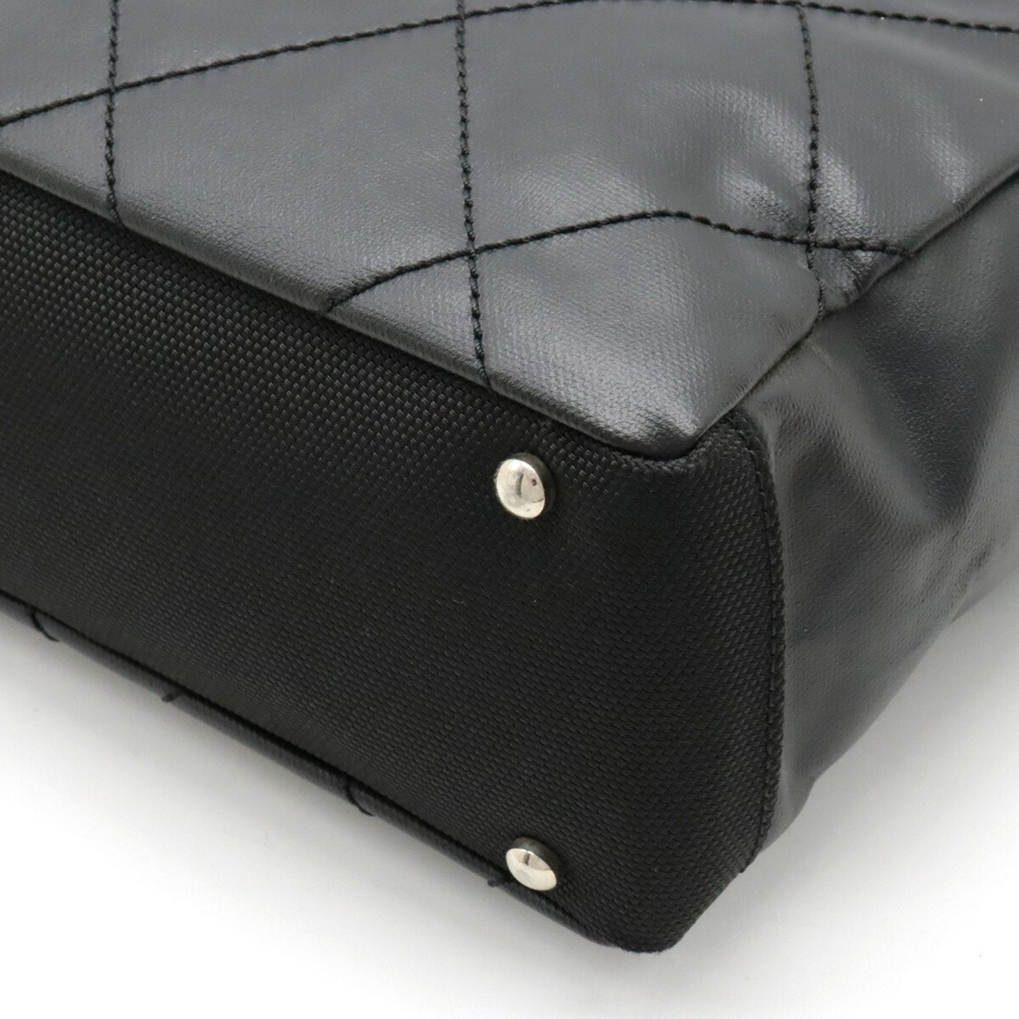 Chanel Black Coated Canvas Shoulder Bag Tote Bag ()