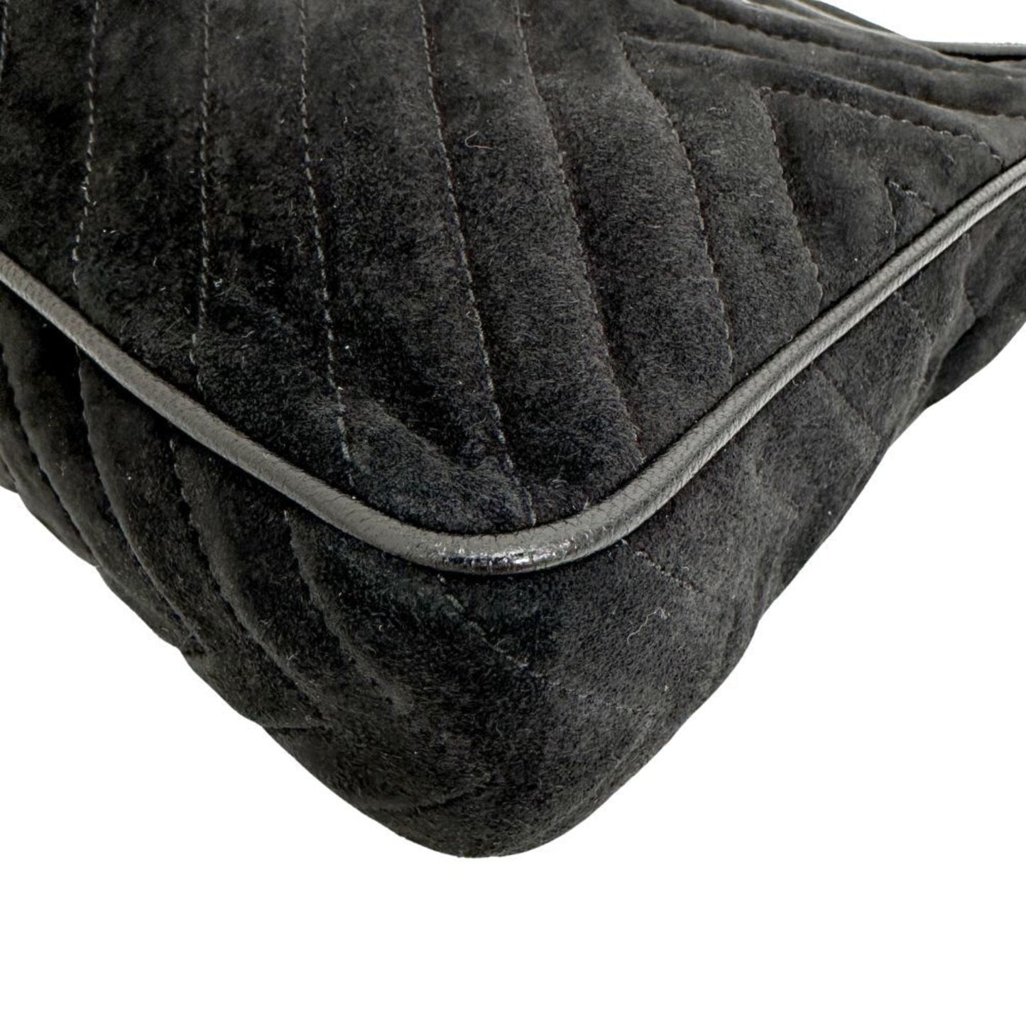 Chanel Black Suede Shoulder Bag ()