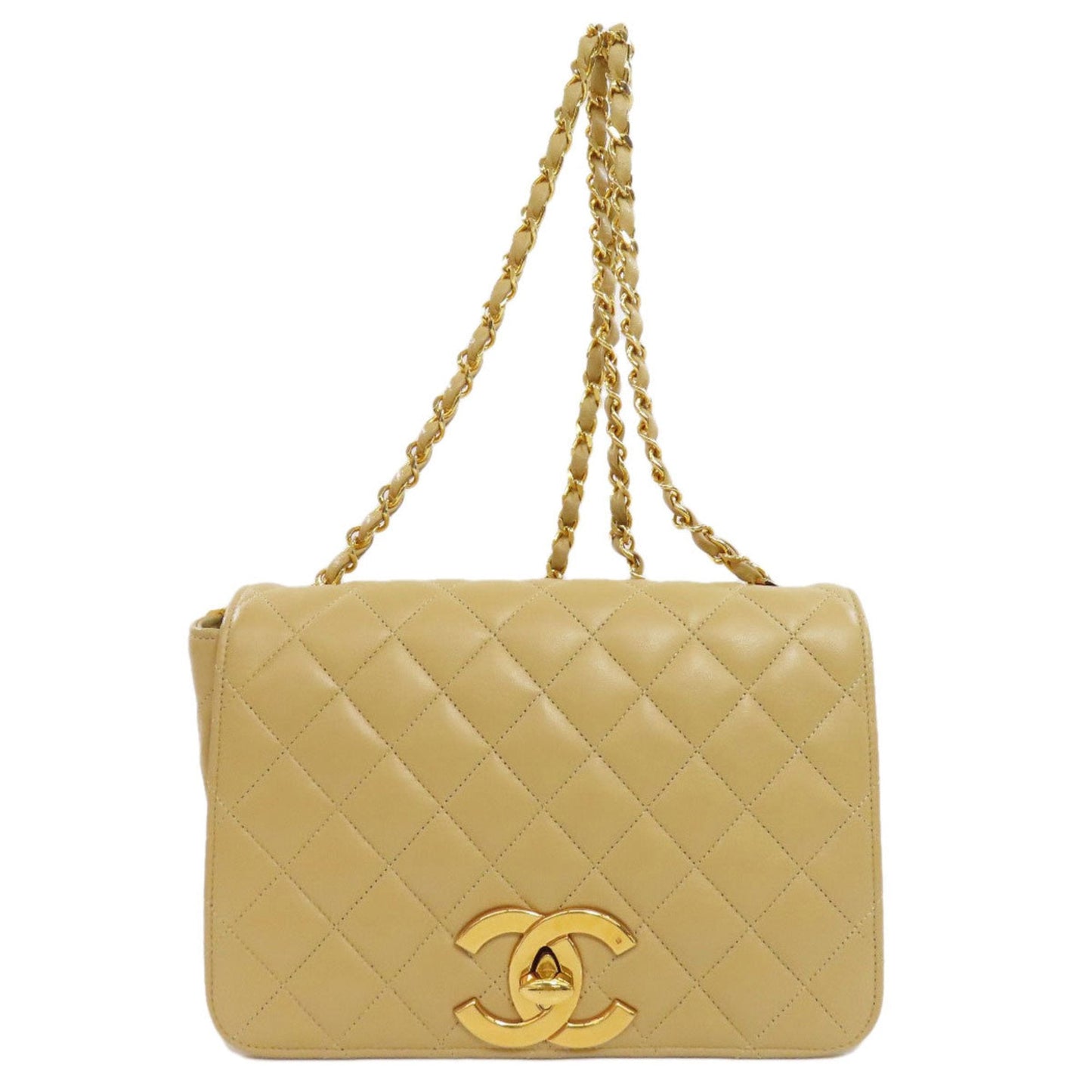 Chanel Beige Leather Shoulder Bag ()
