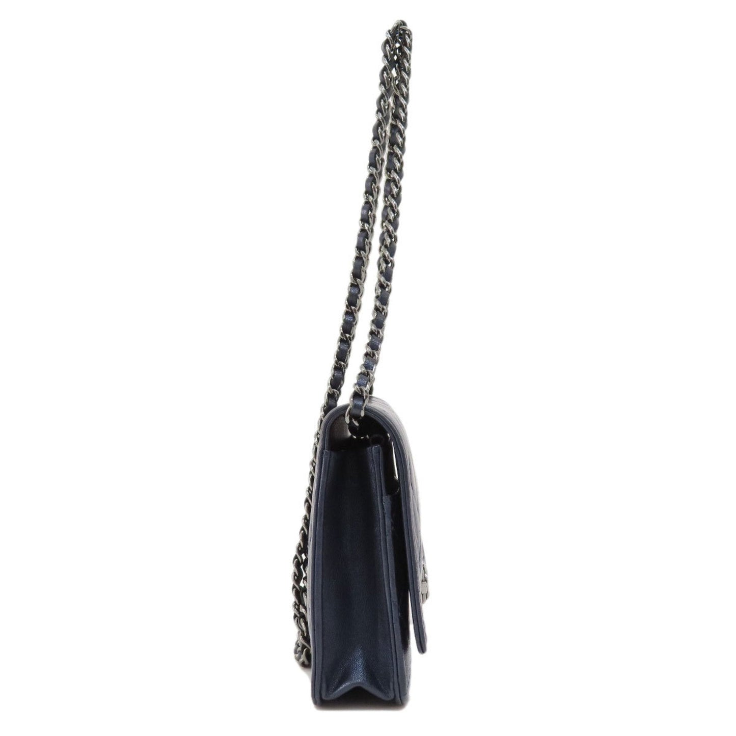 Chanel Navy Leather Chain/Shoulder Wallet ()