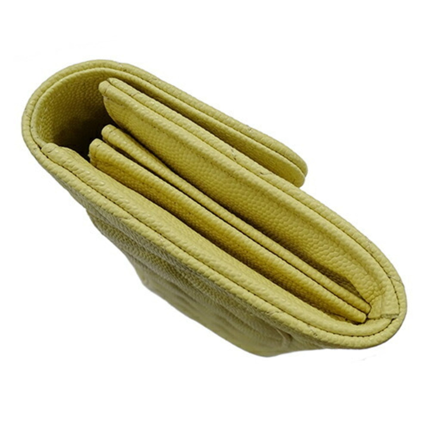 Chanel Yellow Grained Calfskin Long Bill Wallet (Bi-Fold) ()