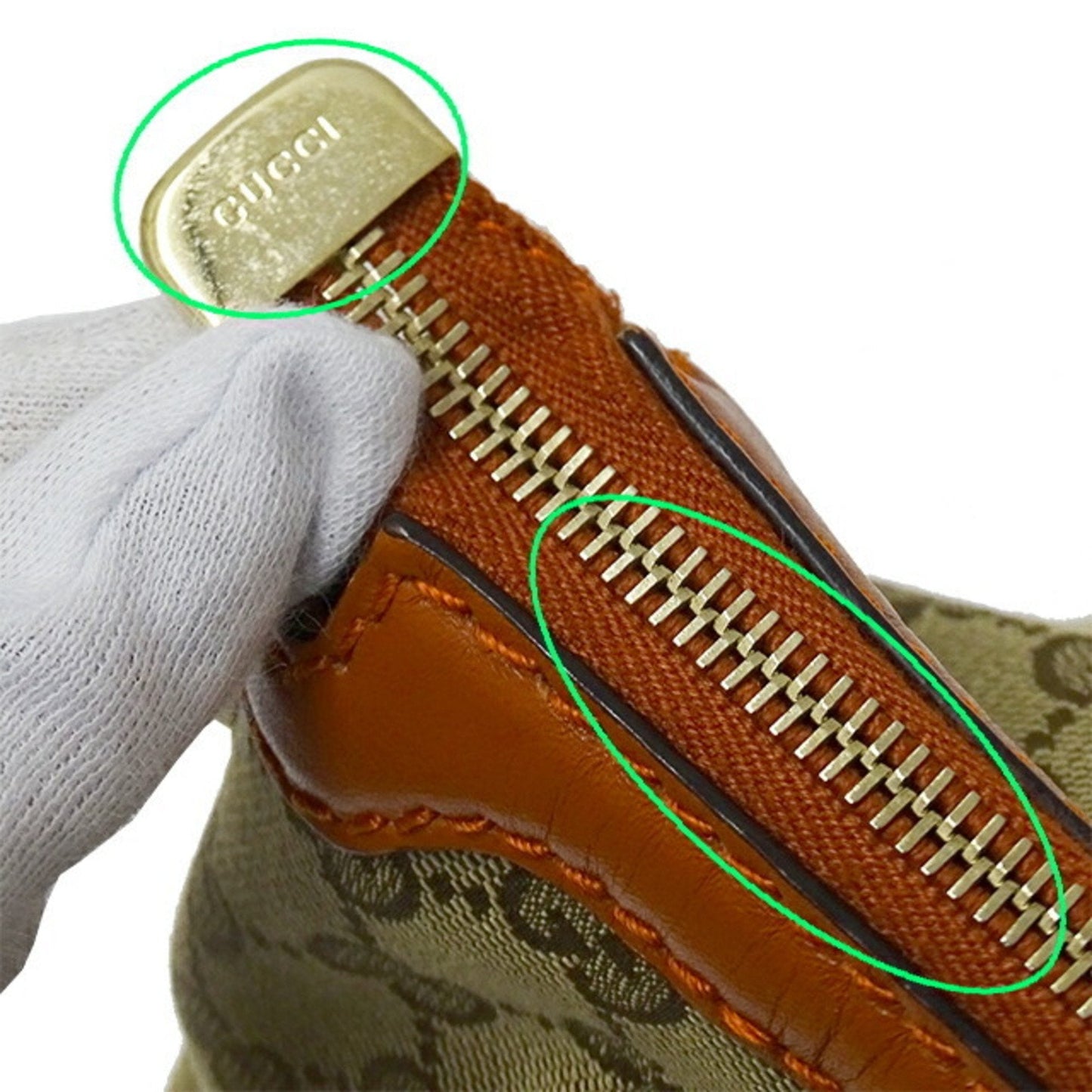 Gucci Beige Brown Orange Gg Canvas Leather Handbag Shoulder Bag ()