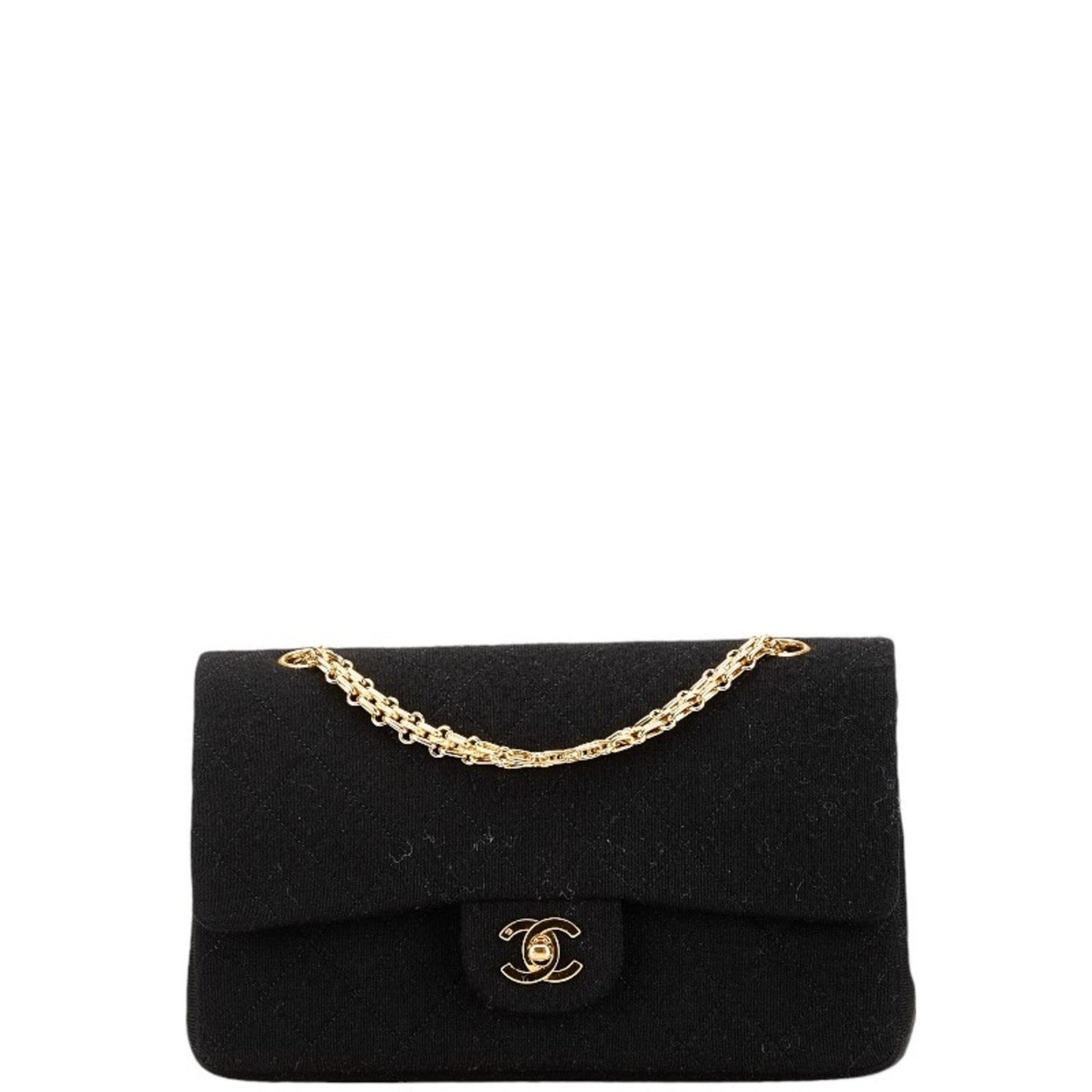 Chanel Black Cotton Jersey Shoulder Bag ()