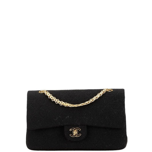 Chanel Black Cotton Jersey Shoulder Bag ()