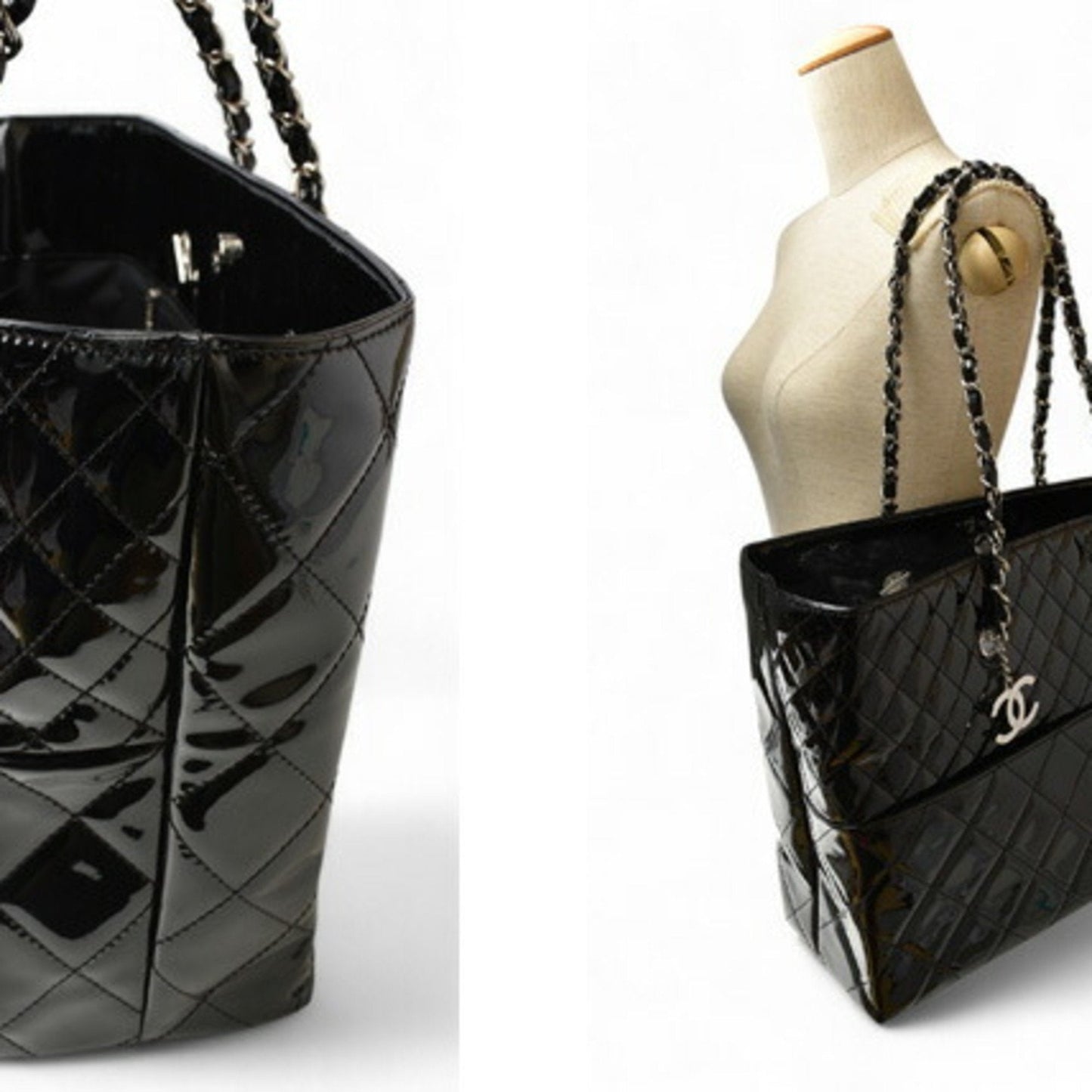 Chanel Black Patent Leather Tote Bag ()