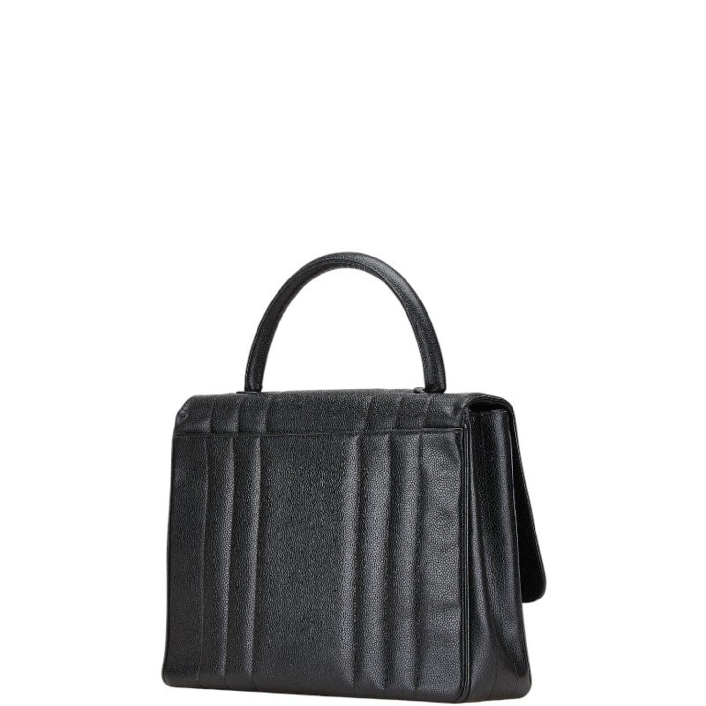 Chanel Black Grained Calfskin Handbag ()