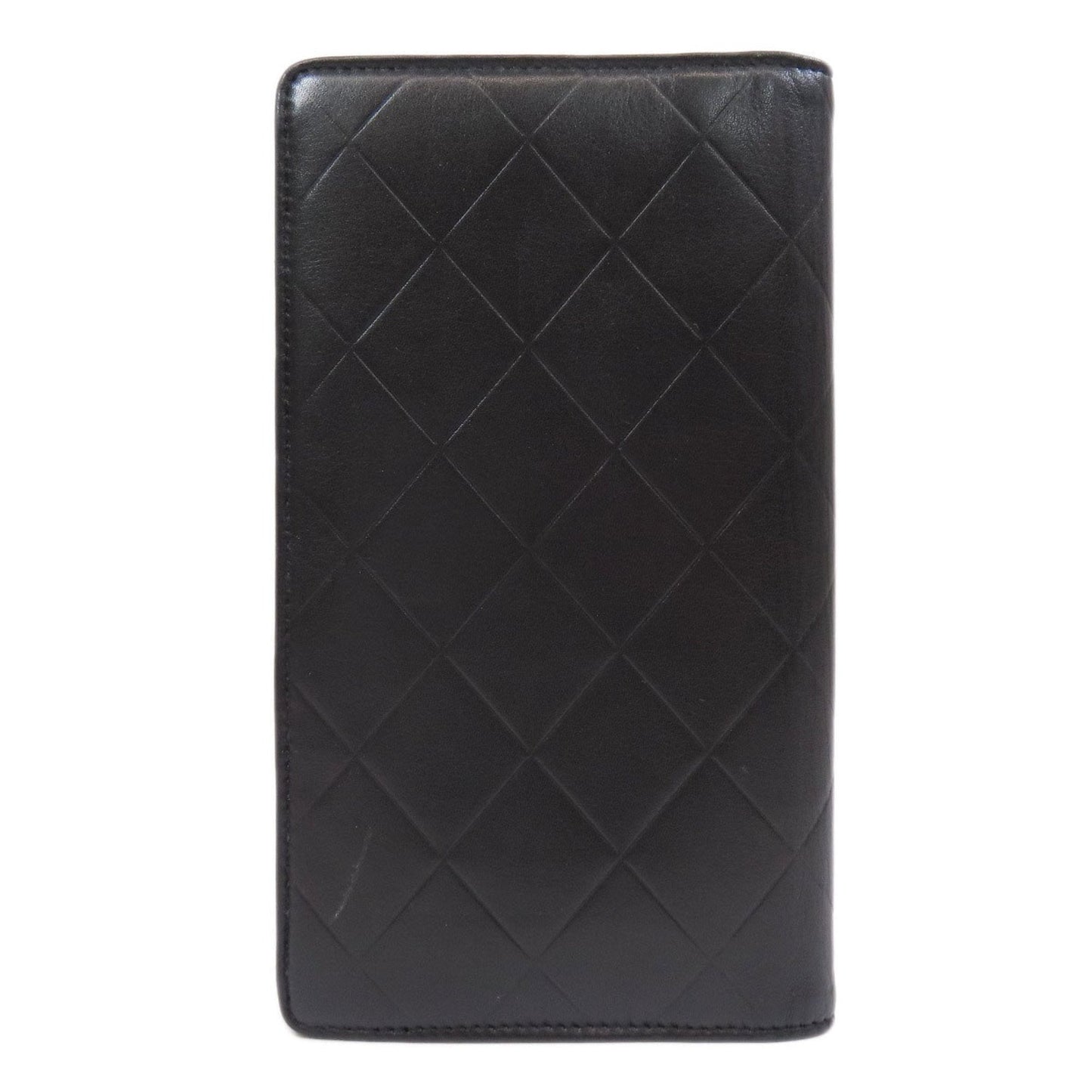 Chanel Black Leather Long Wallet (Bi-Fold) ()