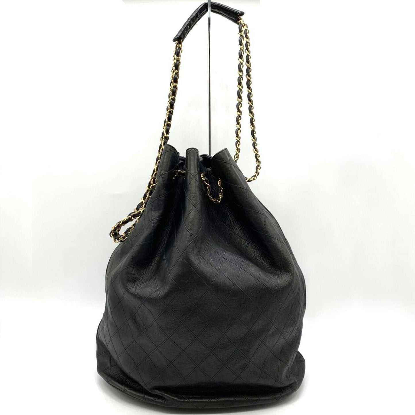 Chanel Bicolor Black Leather Shoulder Bag ()