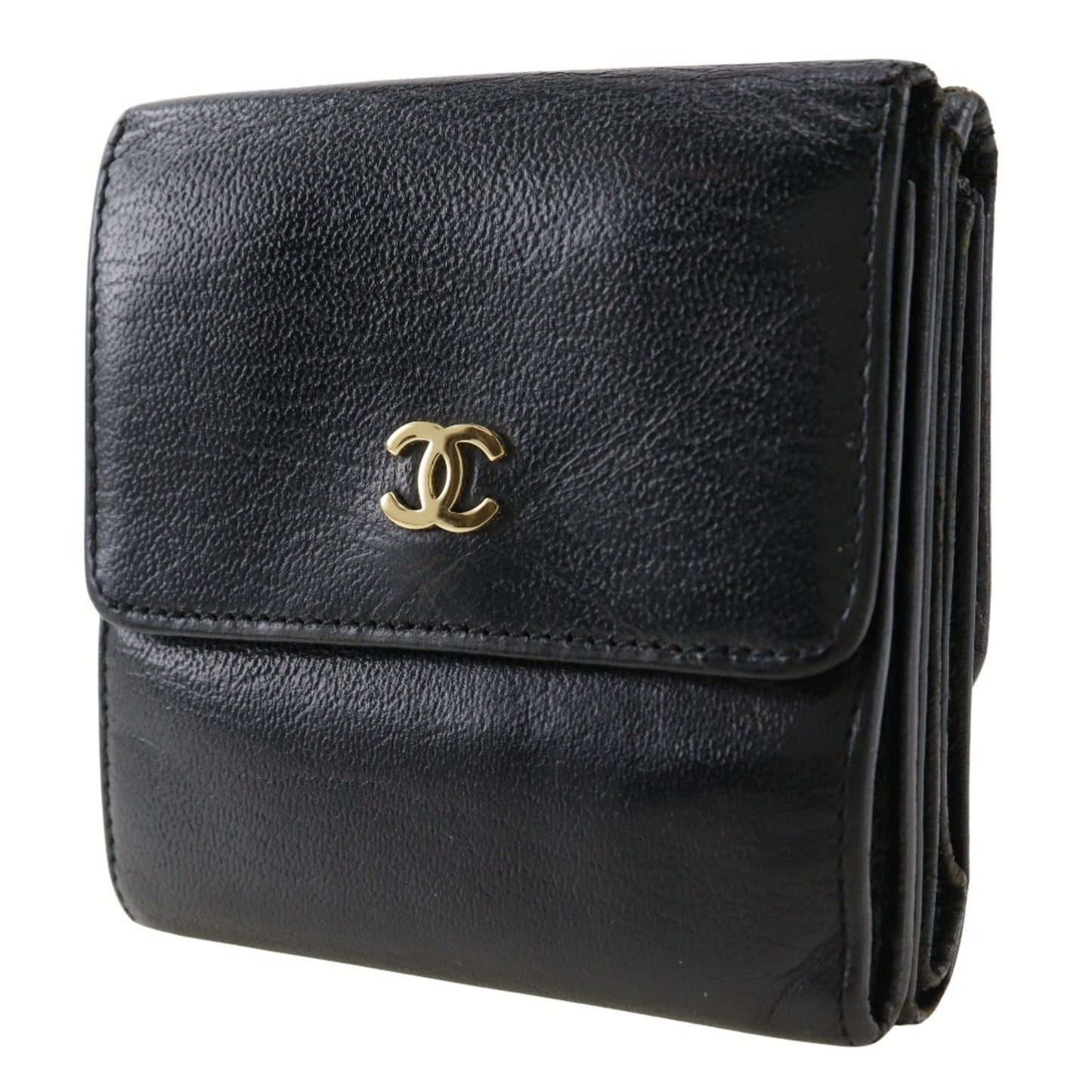 Chanel Black Leather Wallet (Bi-Fold) ()
