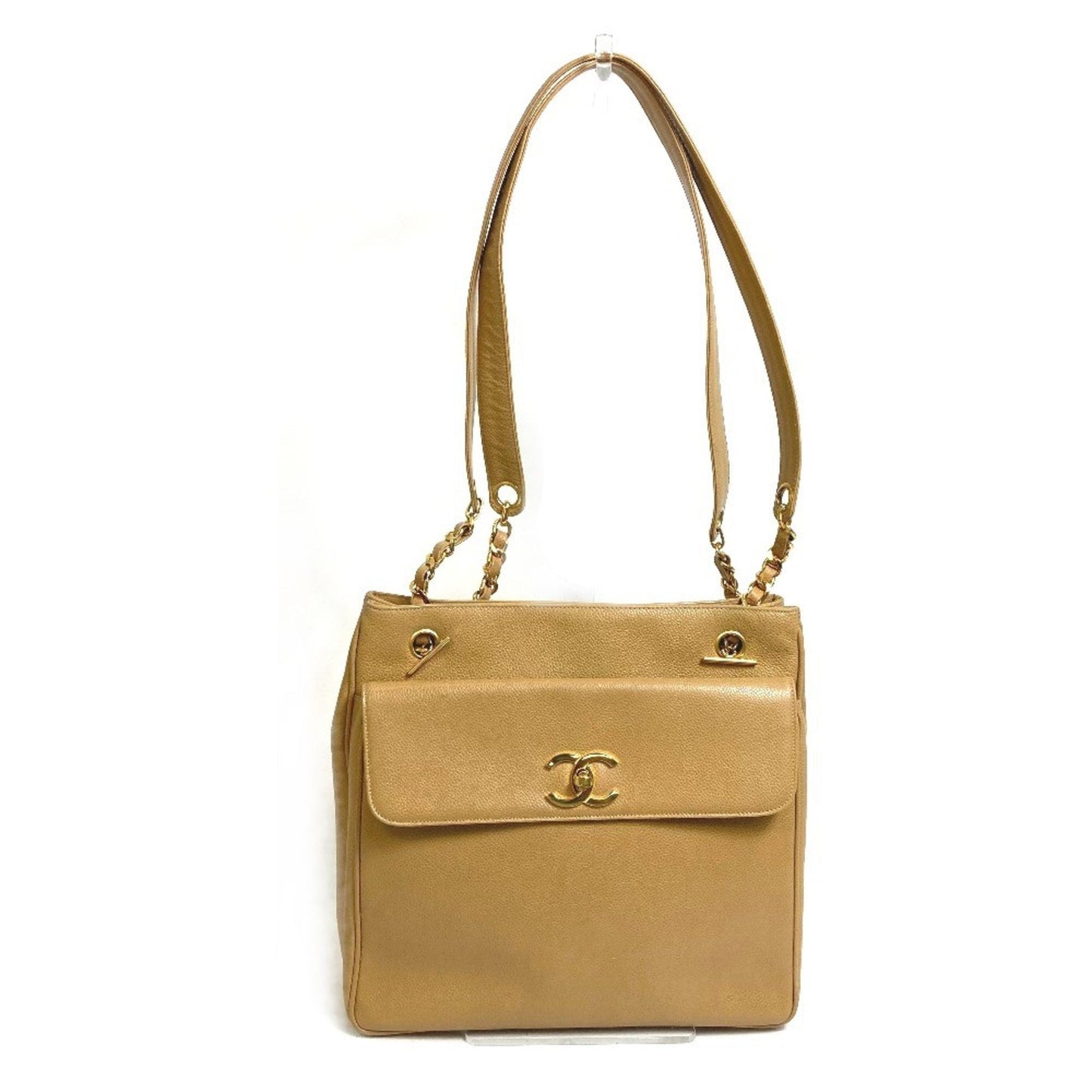 Chanel Beige Leather Shoulder Bag ()
