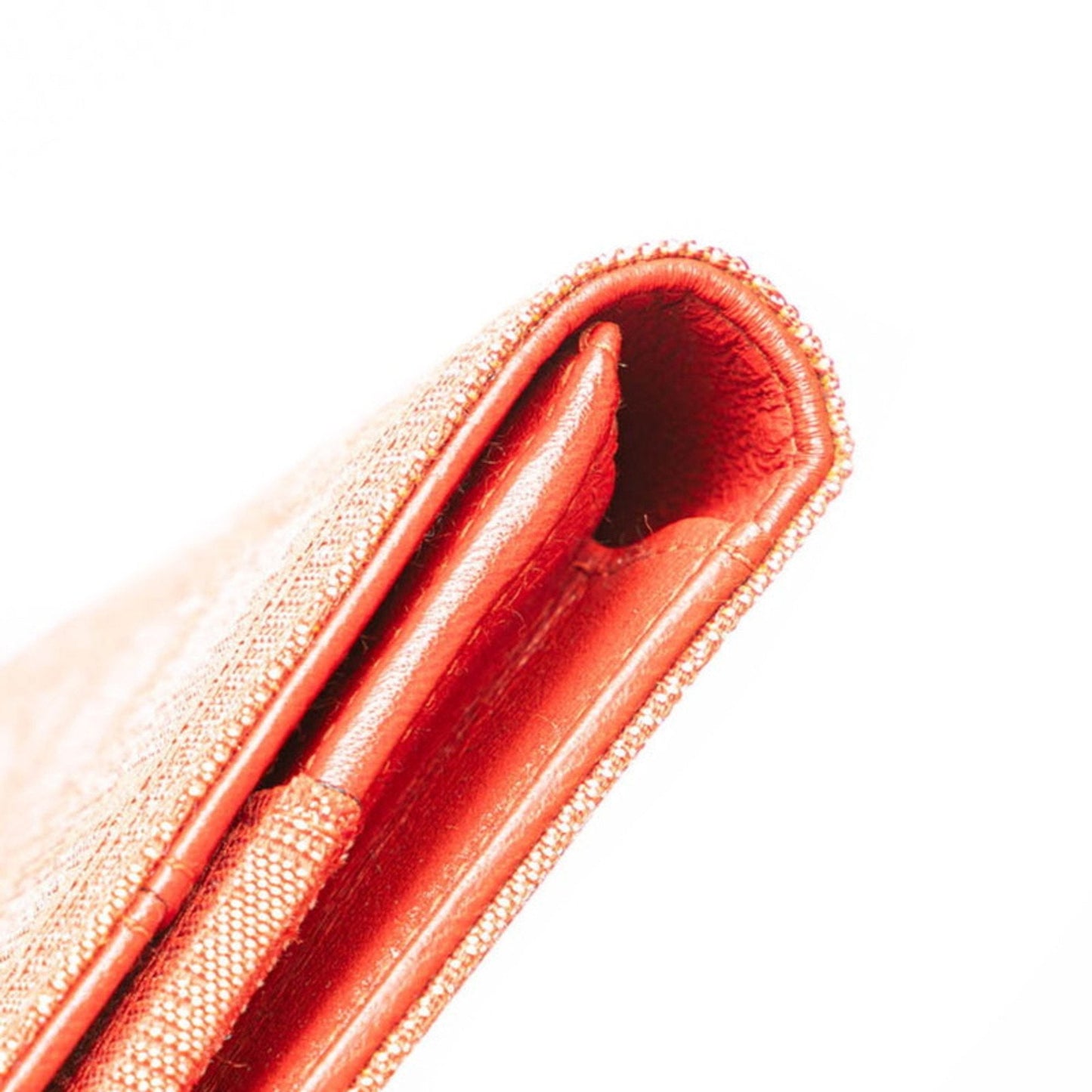 Chanel New Travel Line Red Color Canvas Leather Long Wallet (Bi-Fold) ()