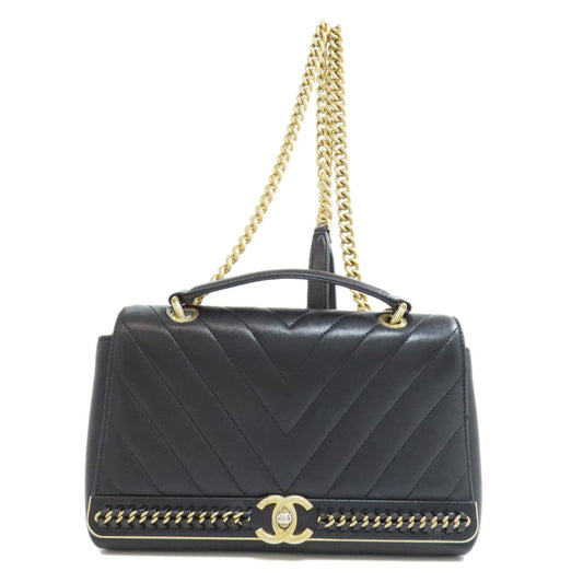Chanel Black Leather Shoulder Bag ()