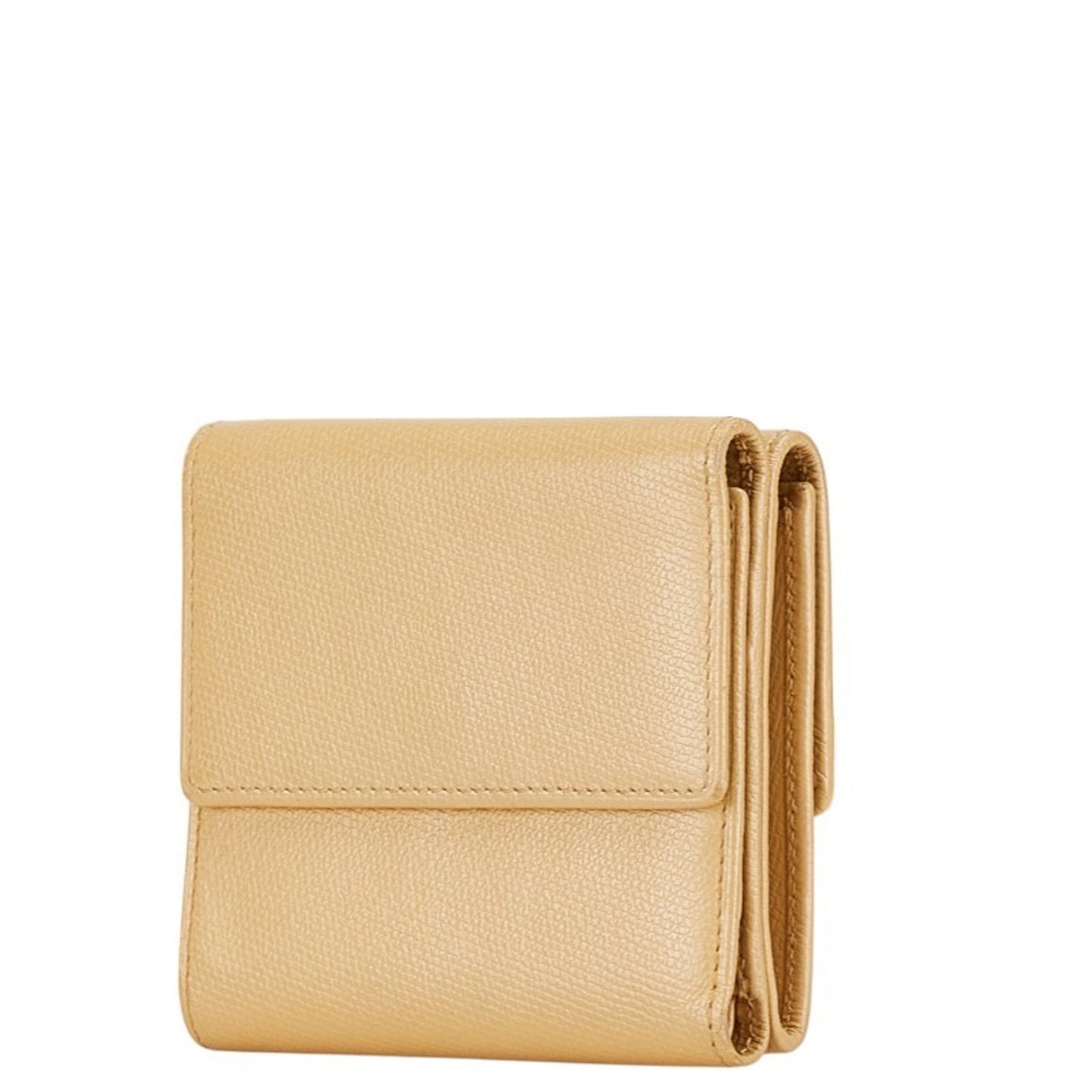 Chanel Beige Grained Calfskin Wallet (Bi-Fold) ()