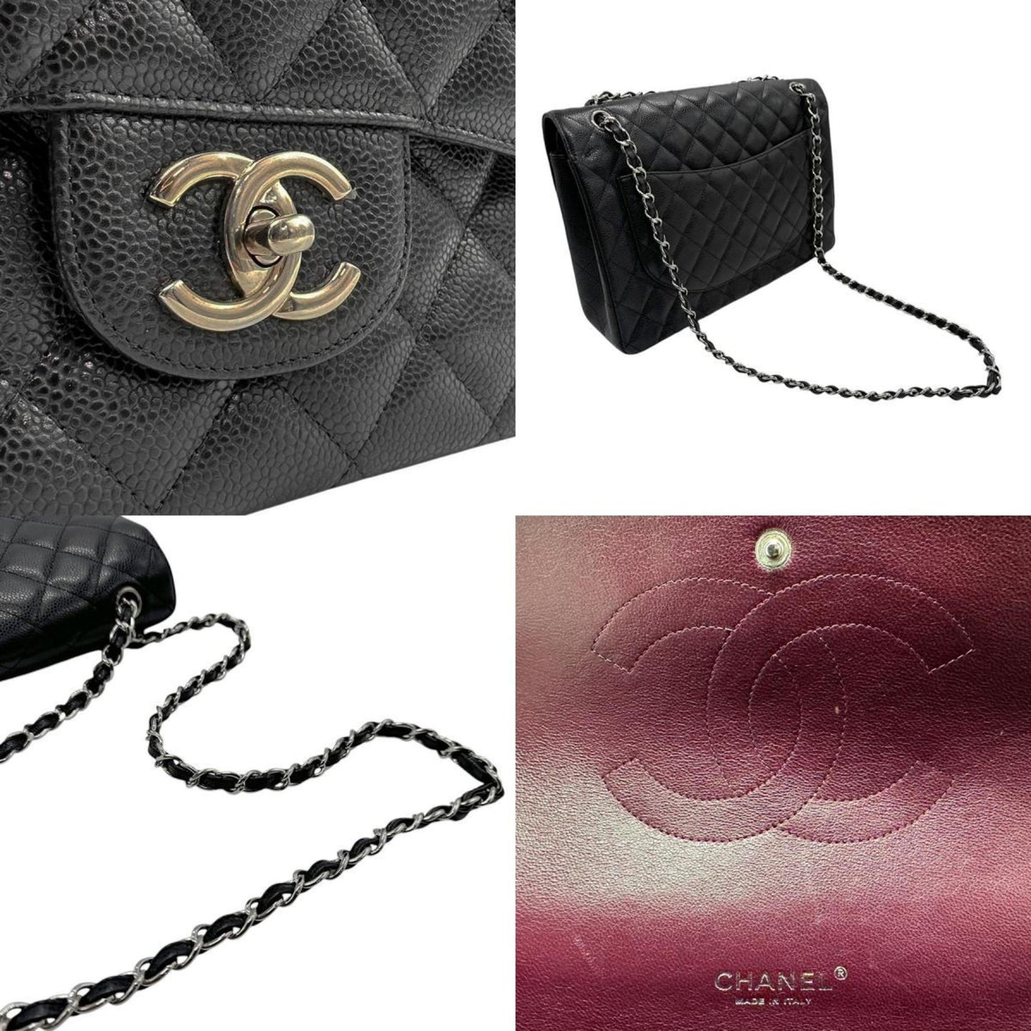 Chanel Black Caviar Leather Shoulder Bag ()