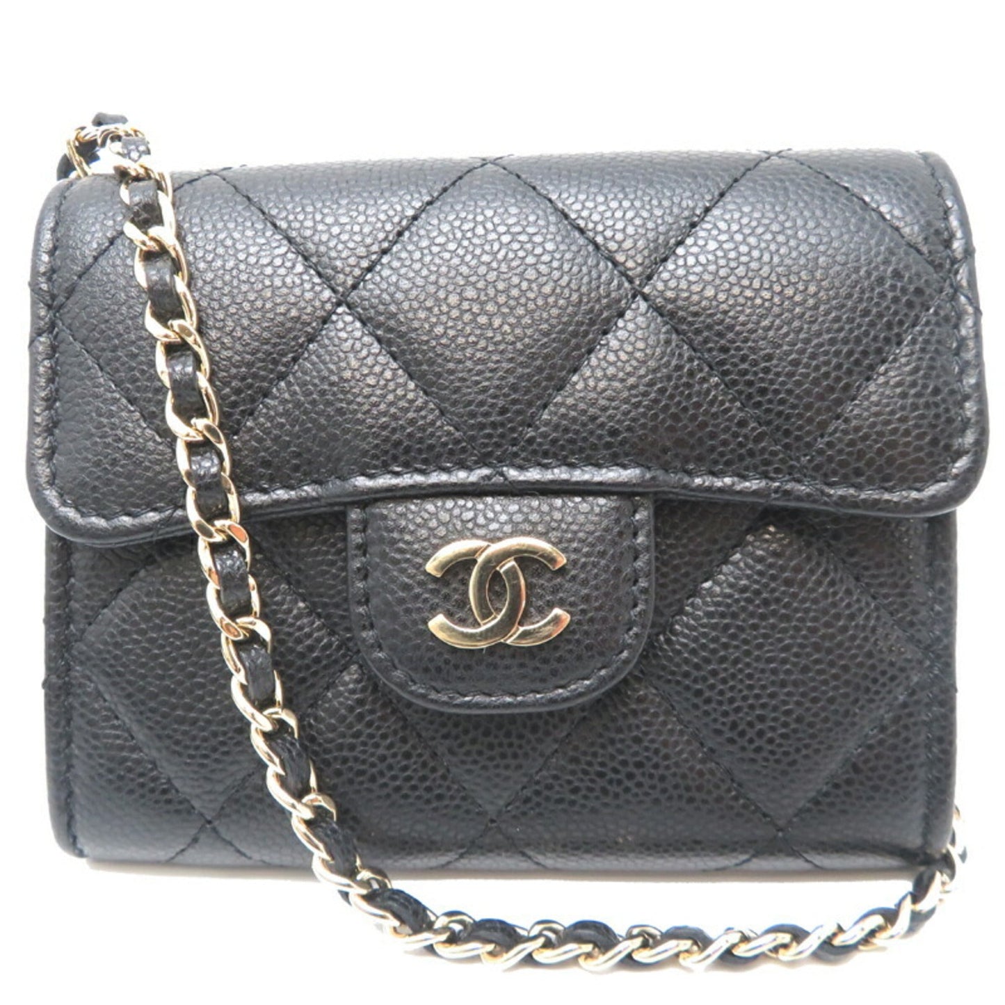 Chanel Black Caviar Leather Shoulder Bag ()