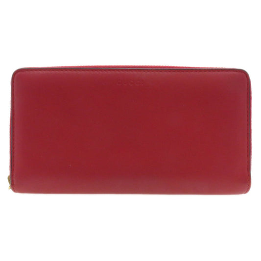 Gucci Red Color Leather Long Wallet (Bi-Fold) ()