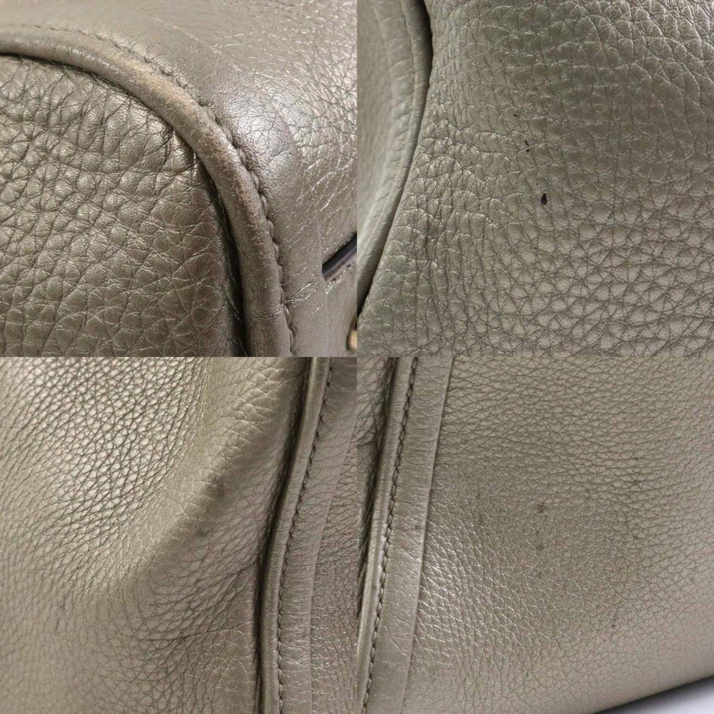 Gucci Metallic Gray Leather Handbag Shoulder Bag ()