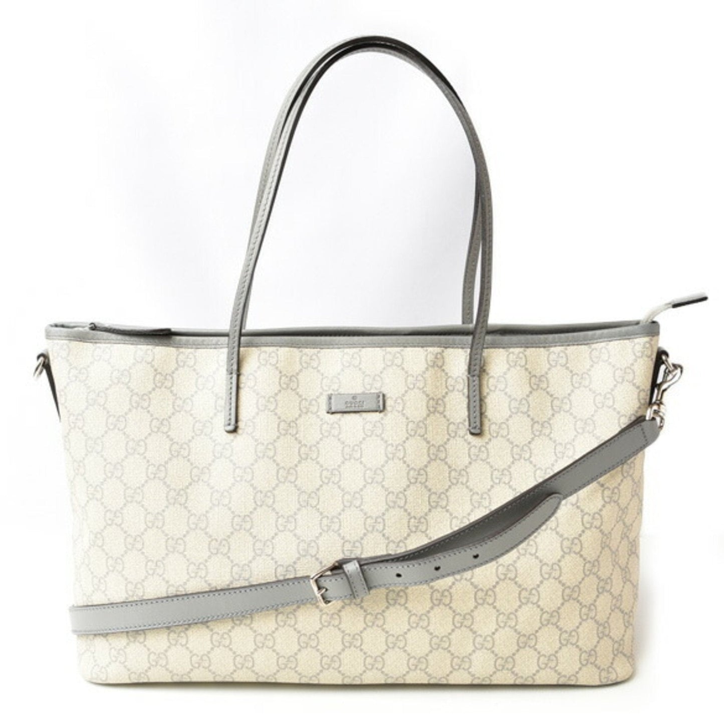 Gucci Beige Brown Pvc Gg Supreme Shoulder Bag Tote Bag ()