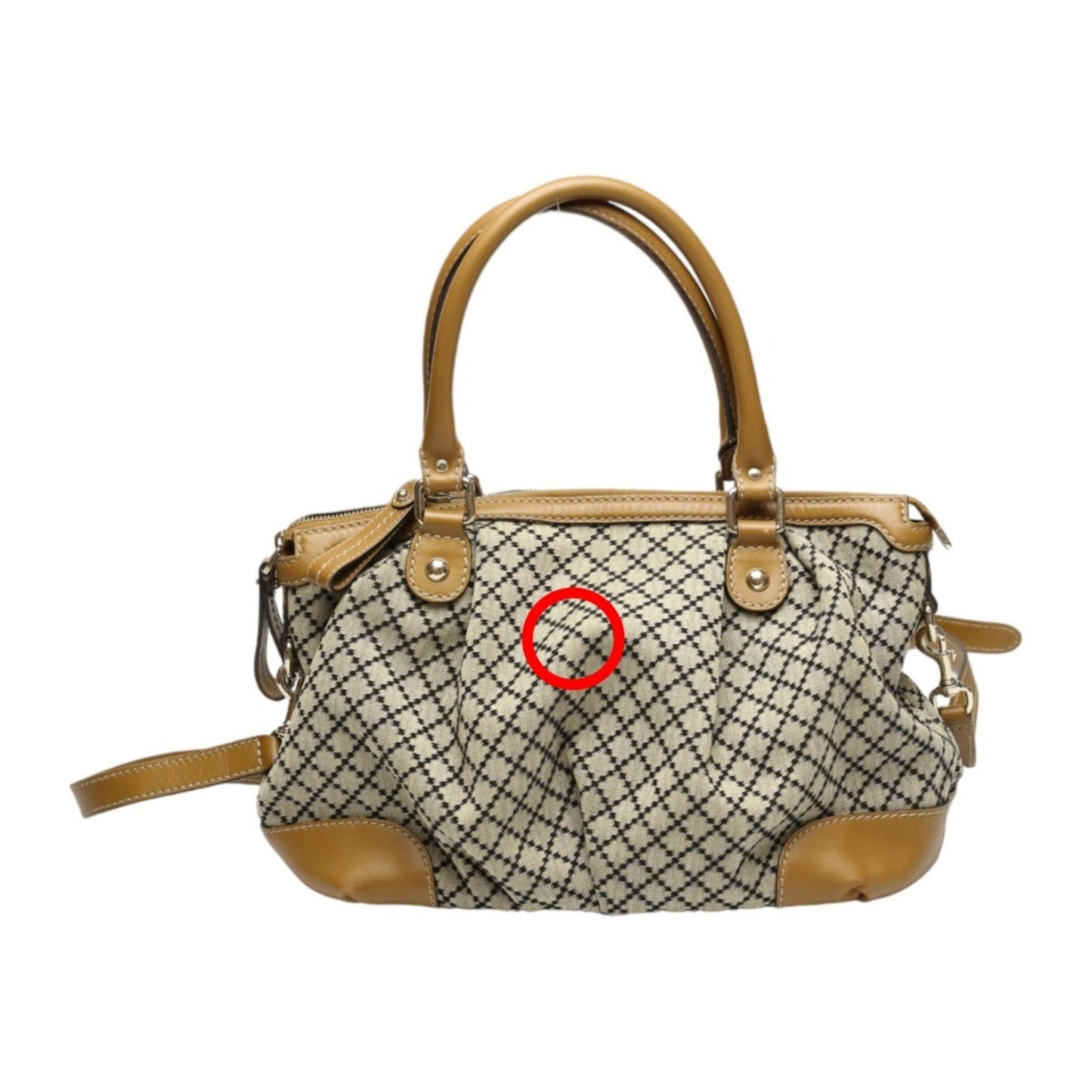 Gucci Beige Brown Canvas Shoulder Bag Tote Bag ()