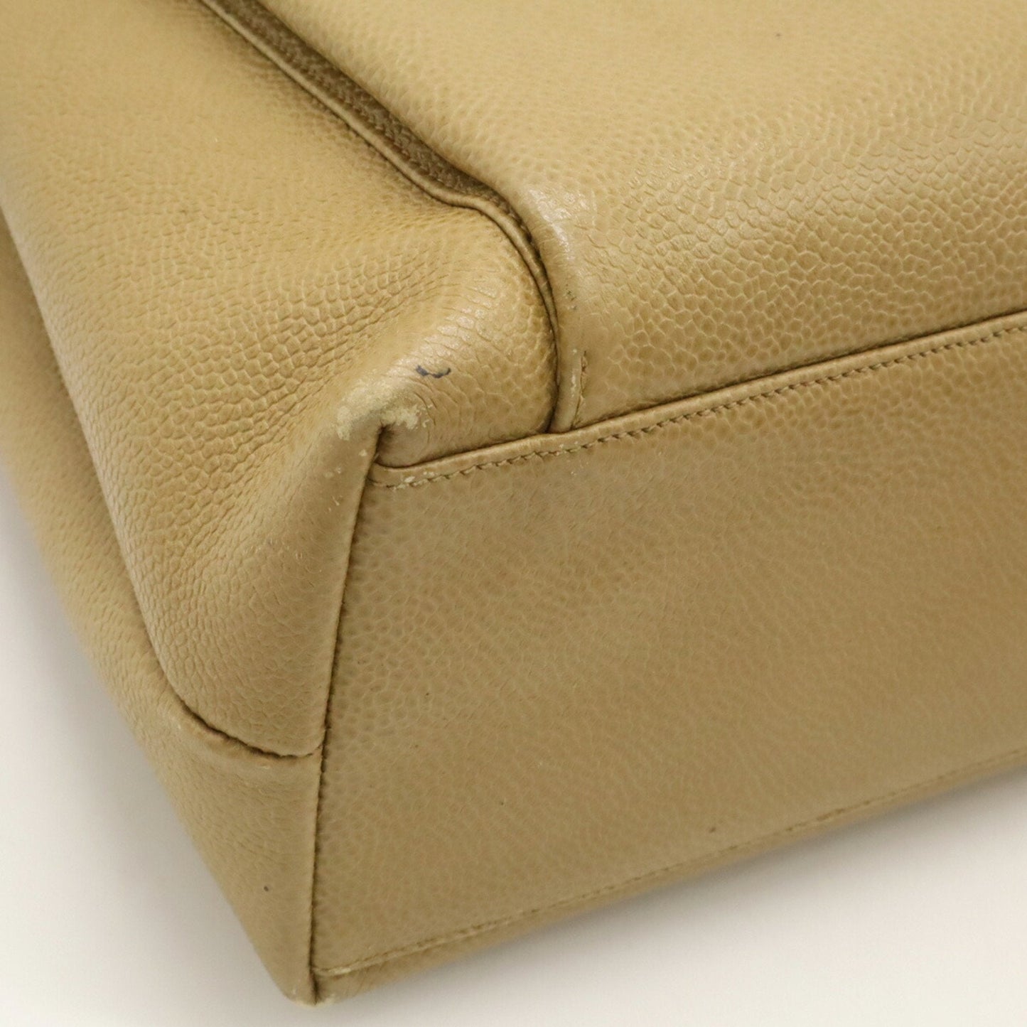 Chanel Beige Khaki Caviar Leather Shoulder Bag Tote Bag ()