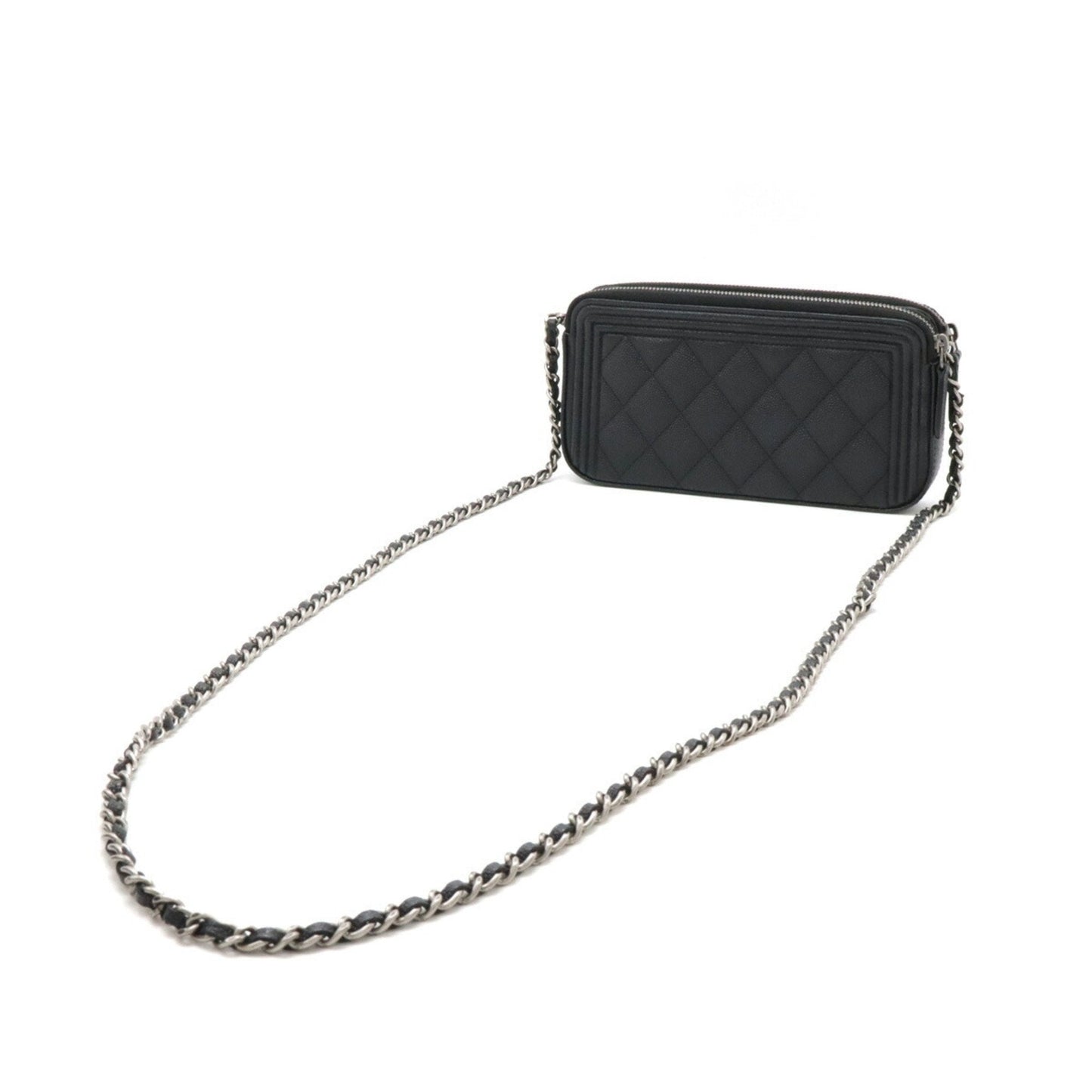 Chanel Black Grained Calfskin Shoulder Bag ()