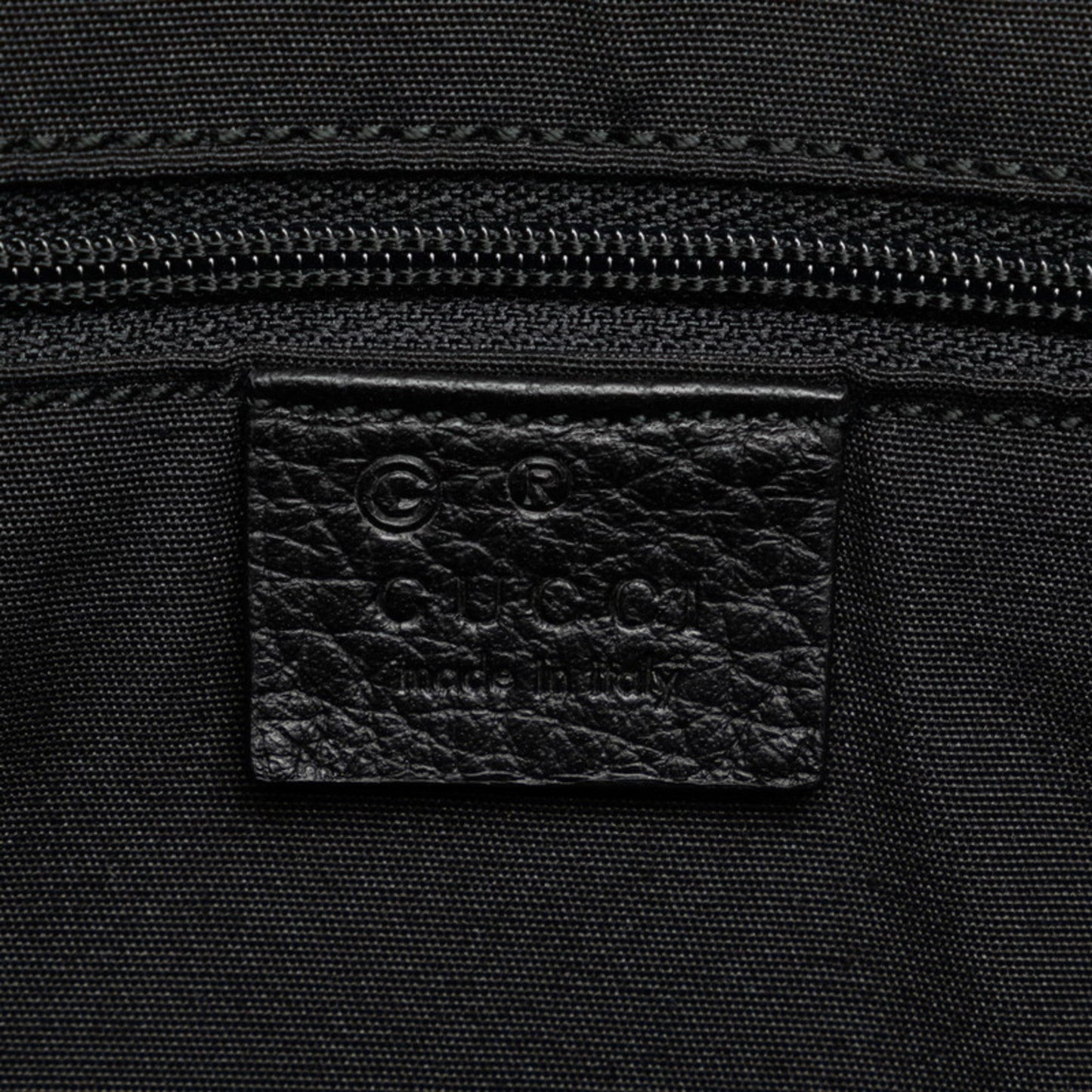 Gucci Black Nylon Leather Handbag Tote Bag ()