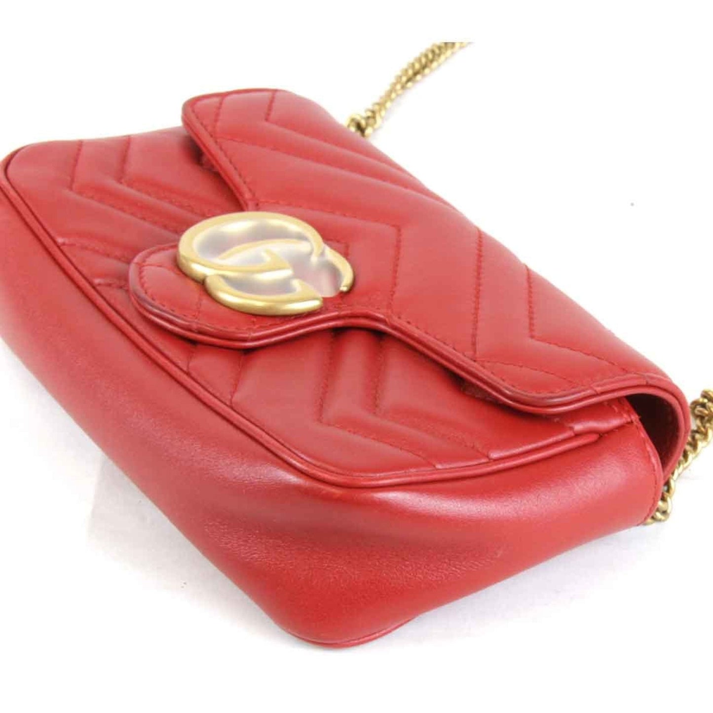 Gucci Red Color Leather Shoulder Bag ()