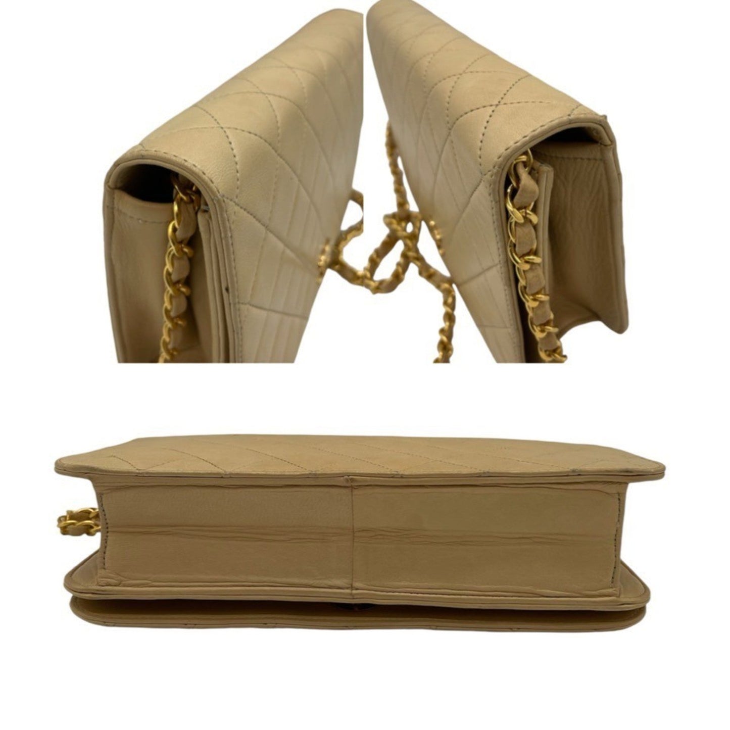 Chanel Beige Leather Shoulder Bag ()