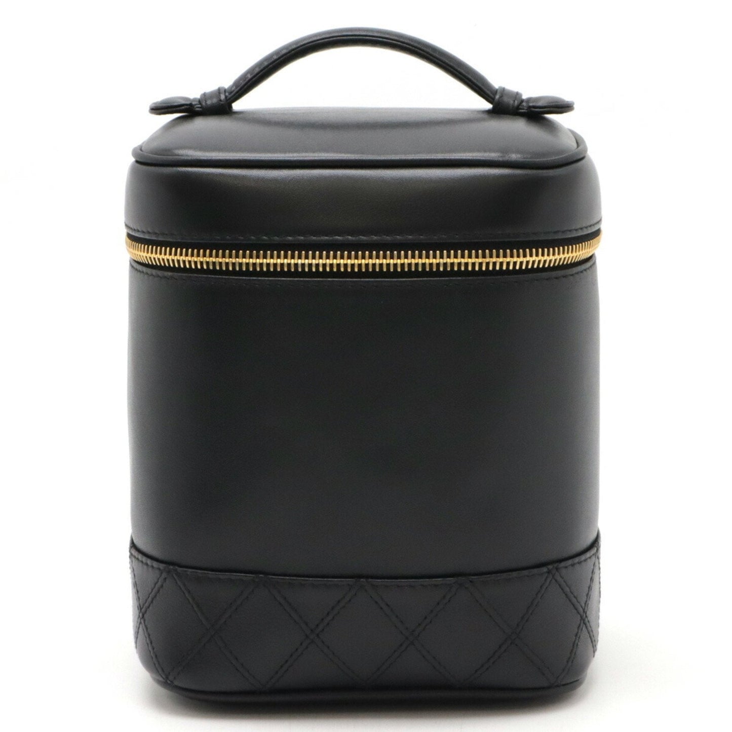 Chanel Black Leather Handbag Vanity Bag ()