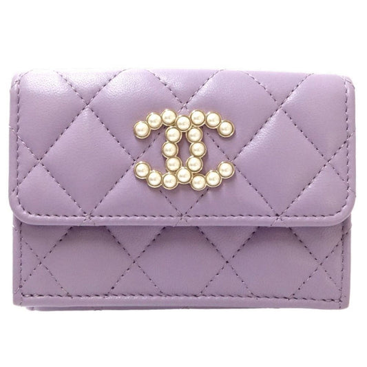 Chanel Light Purple Leather Wallet (Bi-Fold) ()