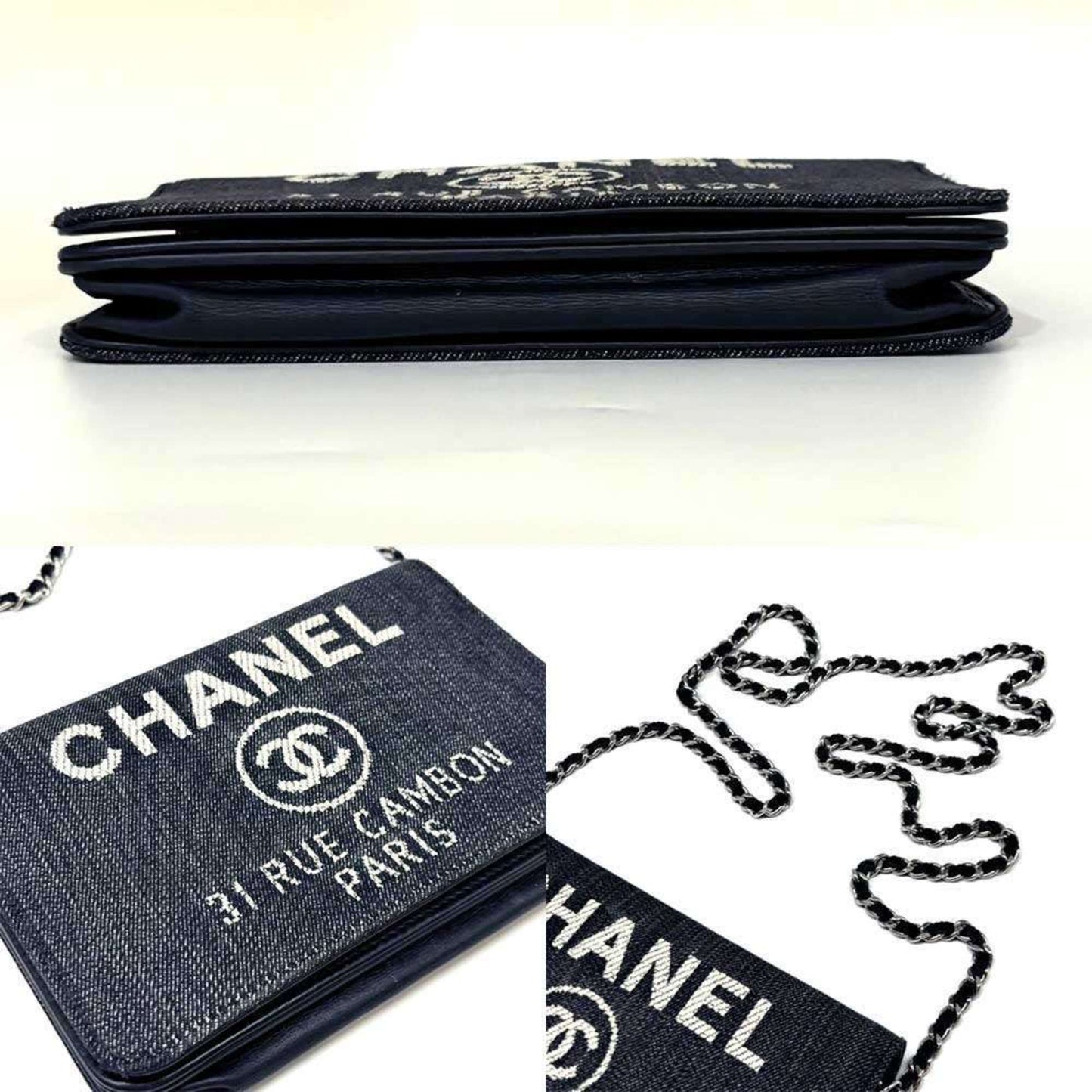 Chanel Black Canvas Chain/Shoulder Wallet ()